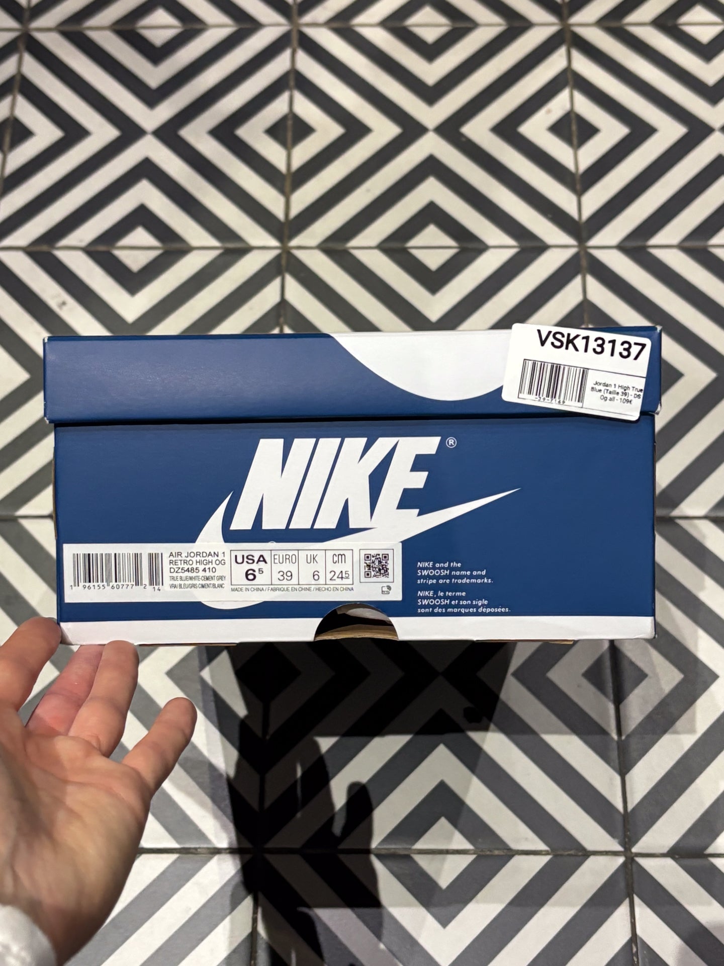 Jordan 1 High True Blue (Taille 39)
