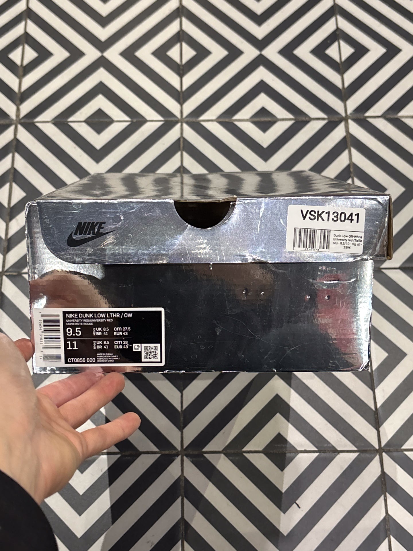 Dunk Low Off-White University red (Taille 43)