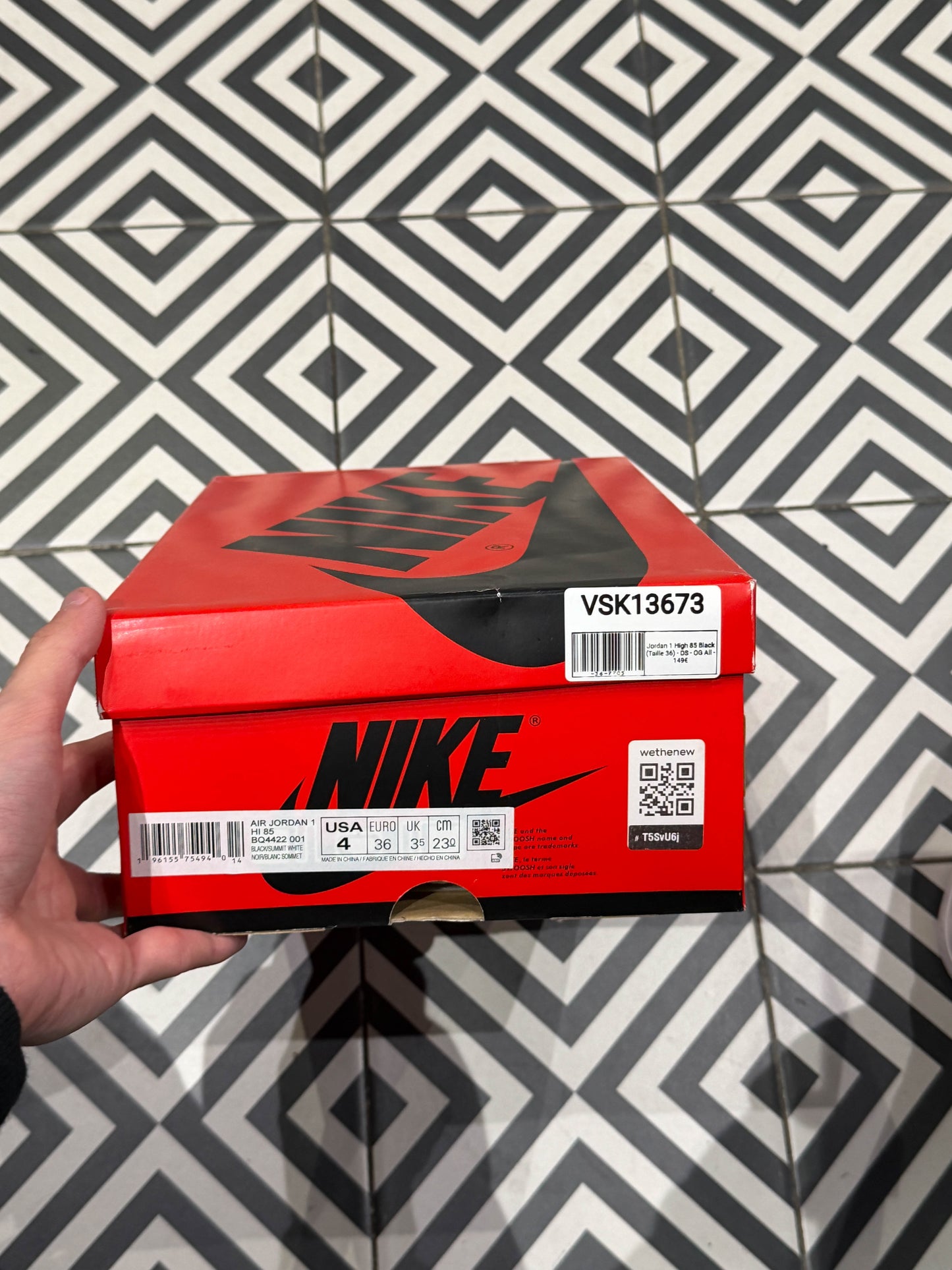 Jordan 1 High 85 Black (Taille 36)