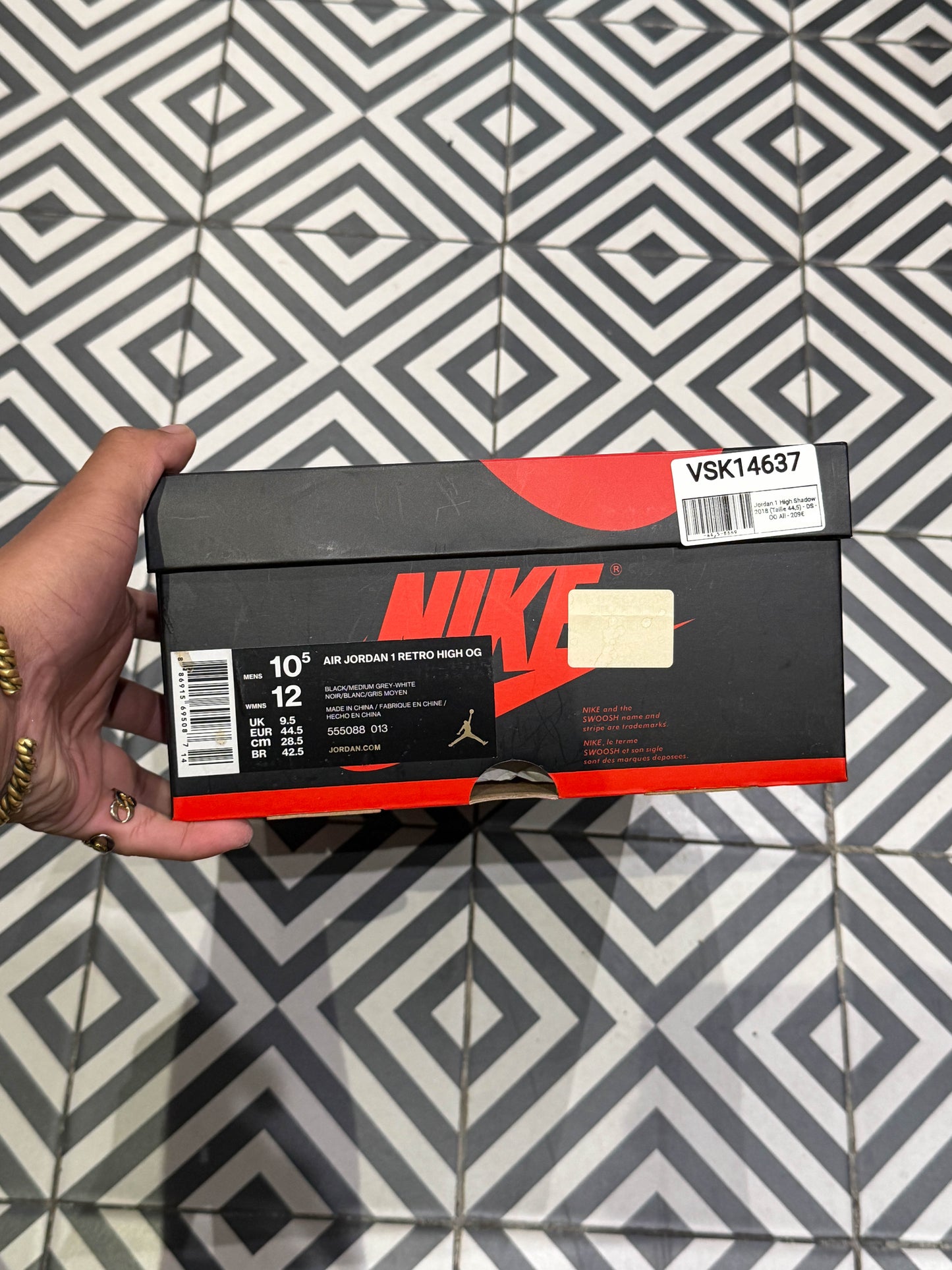 Jordan 1 High Shadow 2018 (Taille 44,5)