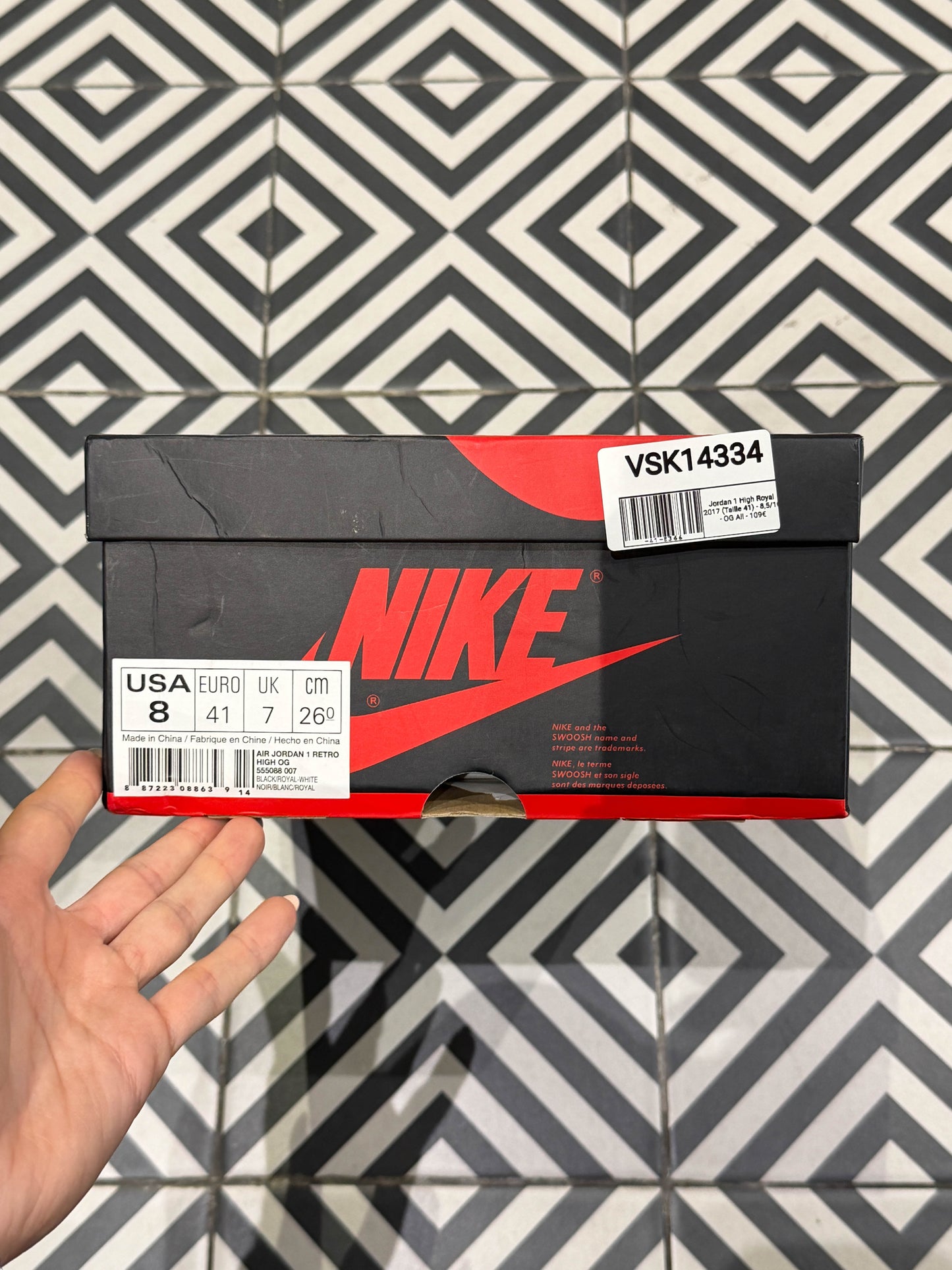 Jordan 1 High Royal 2017 (Taille 41)