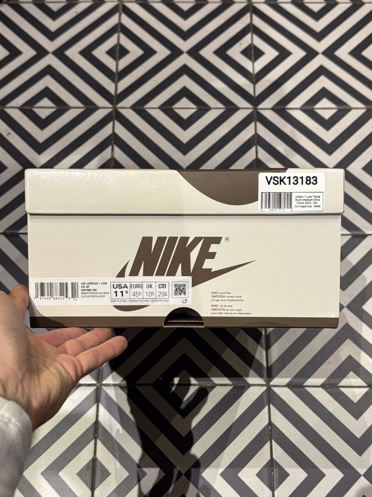Jordan 1 Low Travis Scott Medium Olive (Taille 45,5)