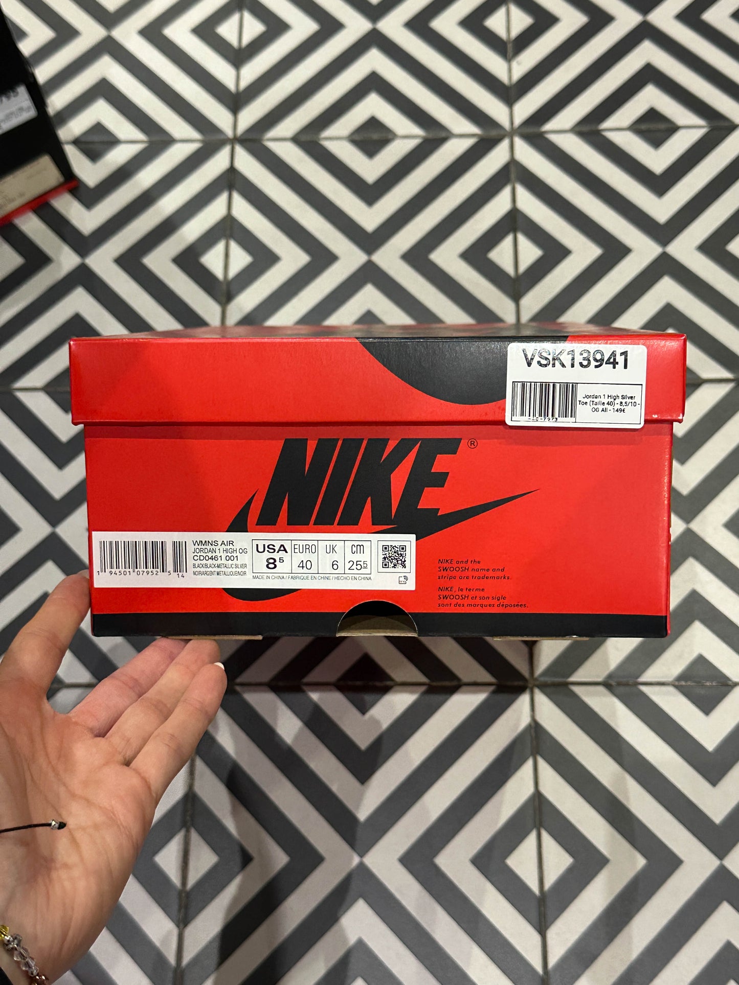 Jordan 1 High Silver Toe (Taille 40)