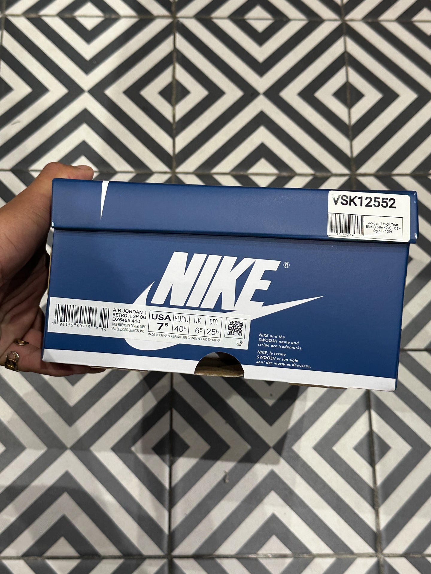 Jordan 1 High True Blue (Taille 40,5)