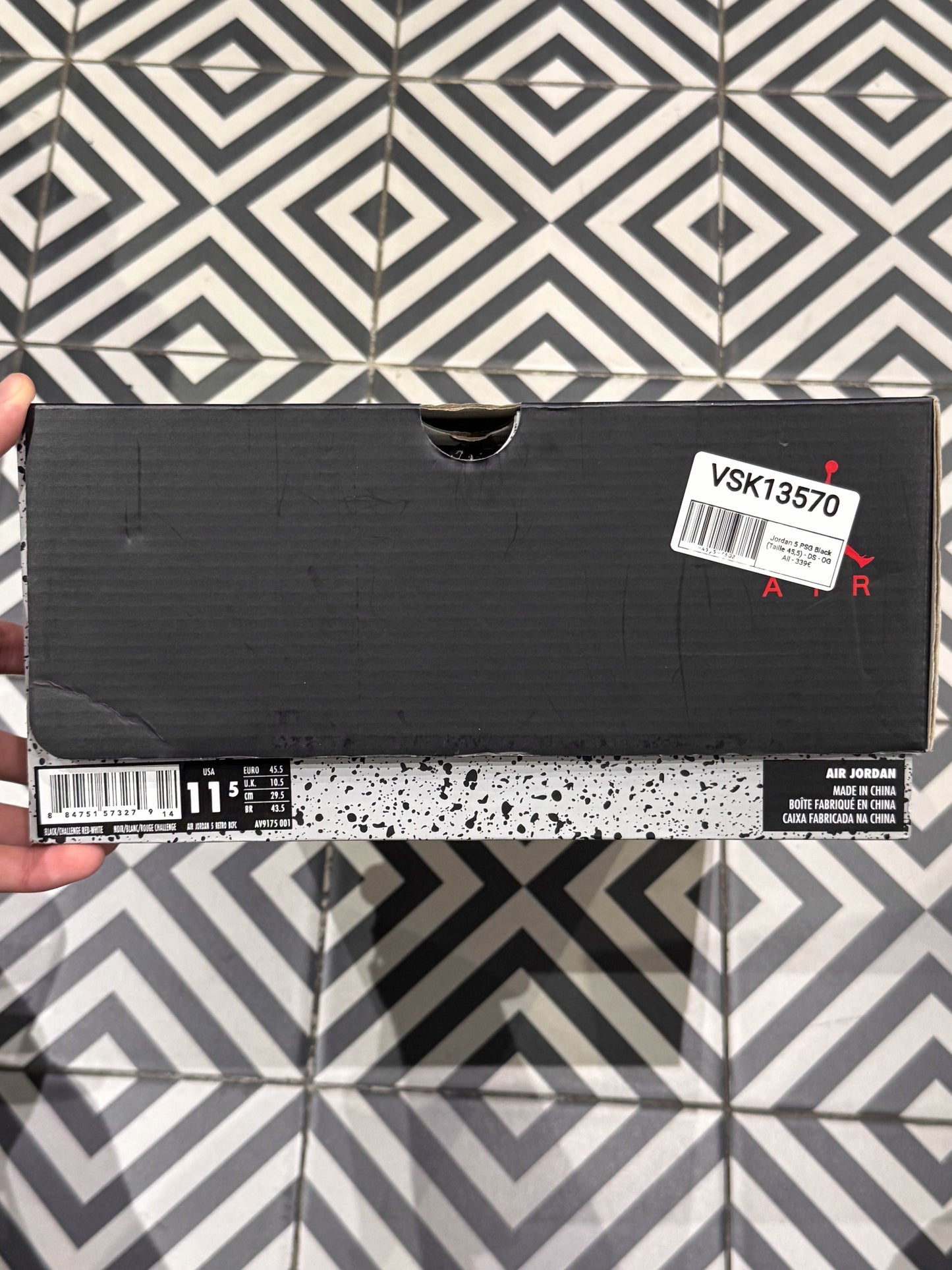 Jordan 5 PSG Black (Taille 45,5)