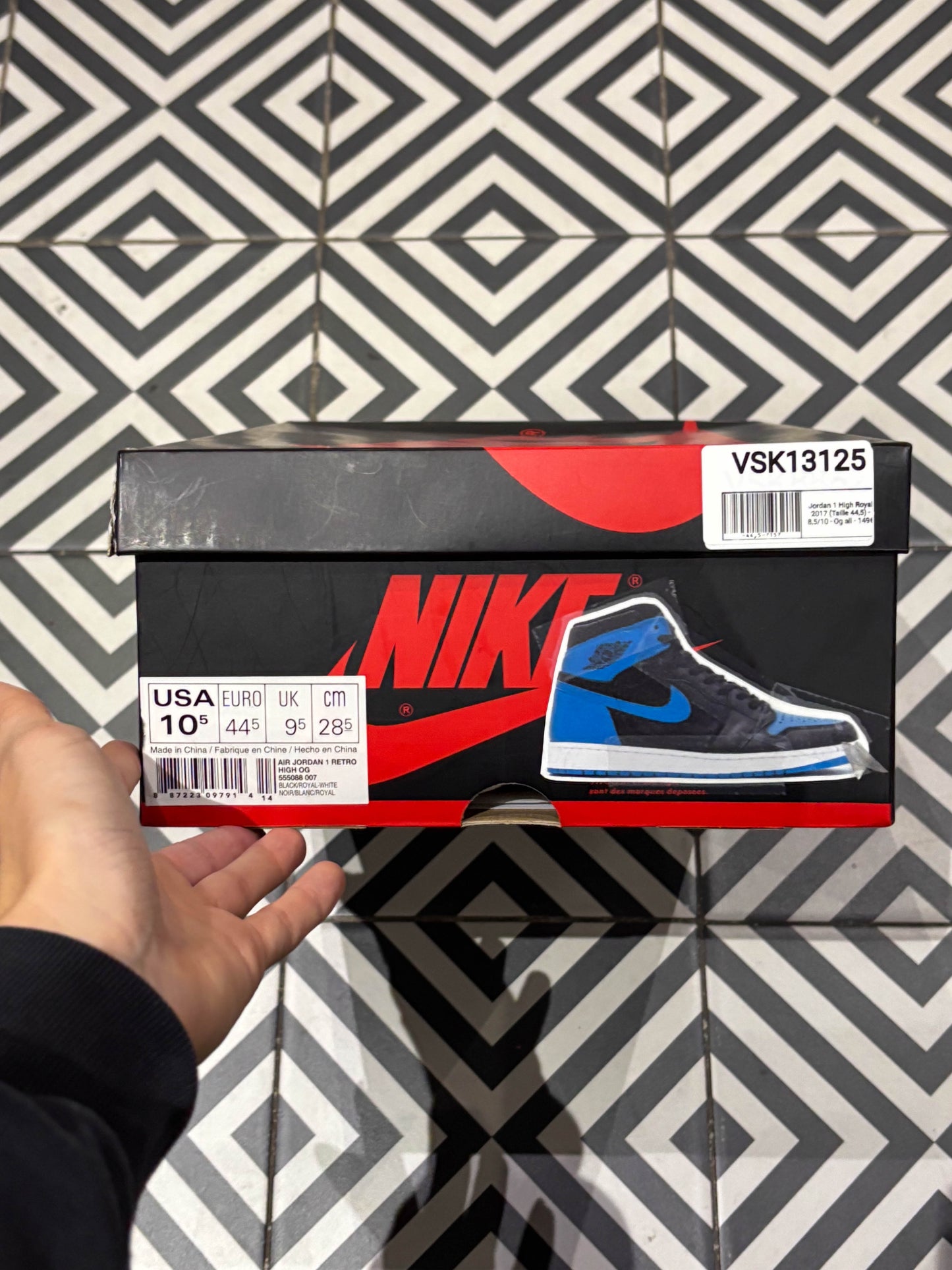 Jordan 1 High Royal 2017 (Taille 44,5)