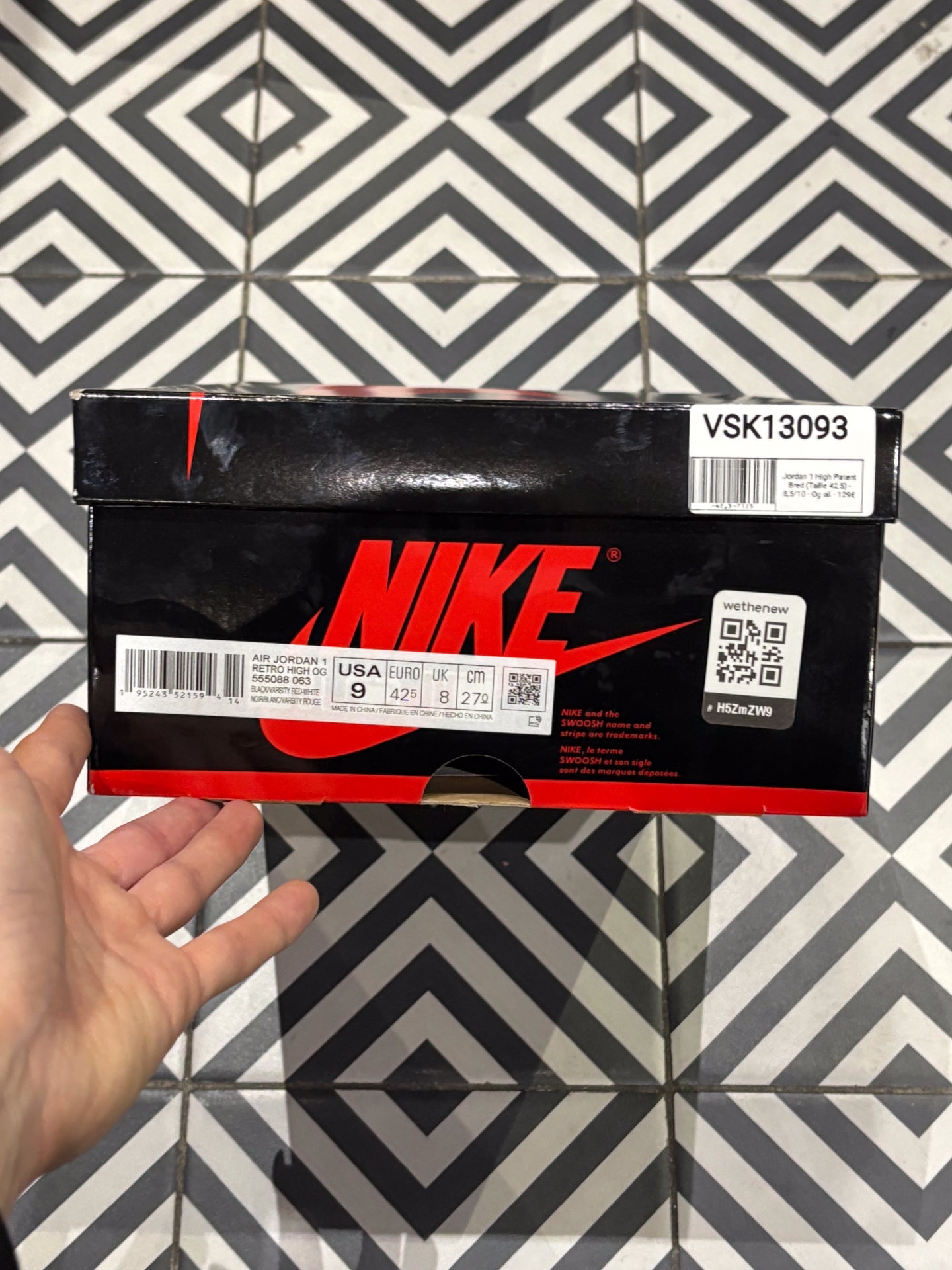 Jordan 1 High Patent Bred (Taille 42,5)