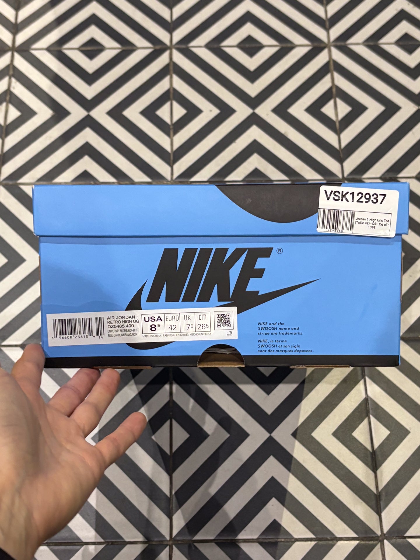 Jordan 1 High Unc Toe (Taille 42)