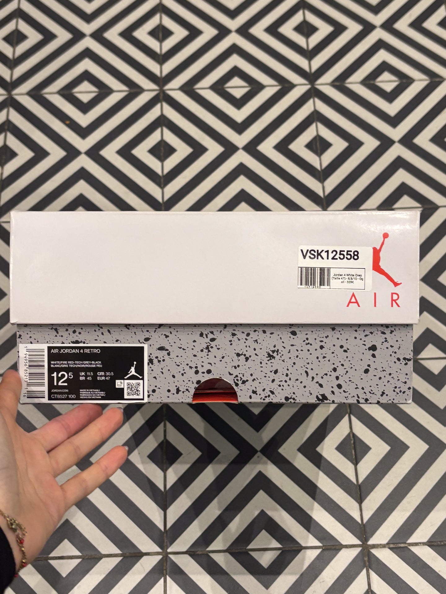 Jordan 4 White Oreo (Taille 47)