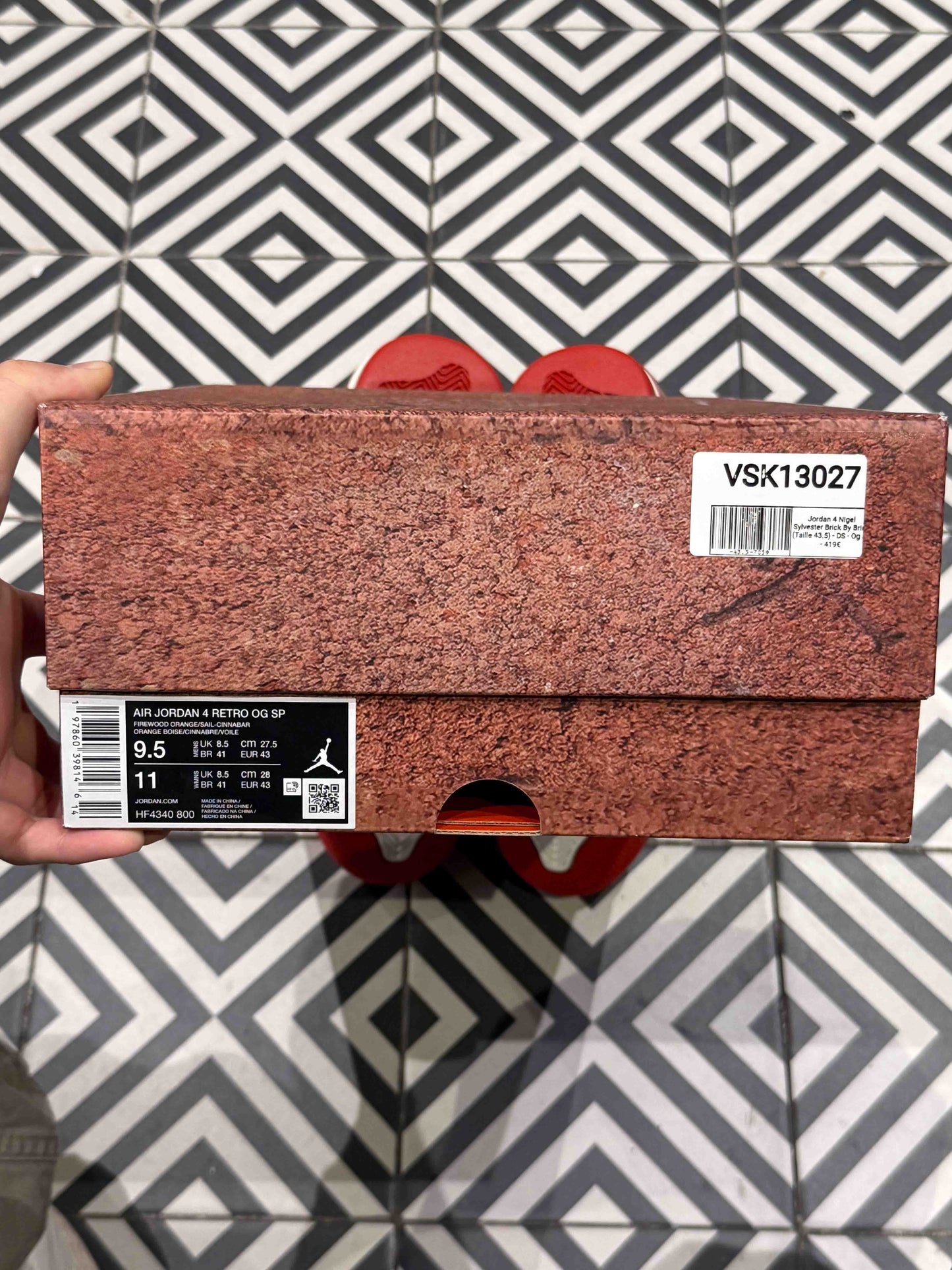 Jordan 4 Nigel Sylvester Brick By Brick (Taille 43.5)