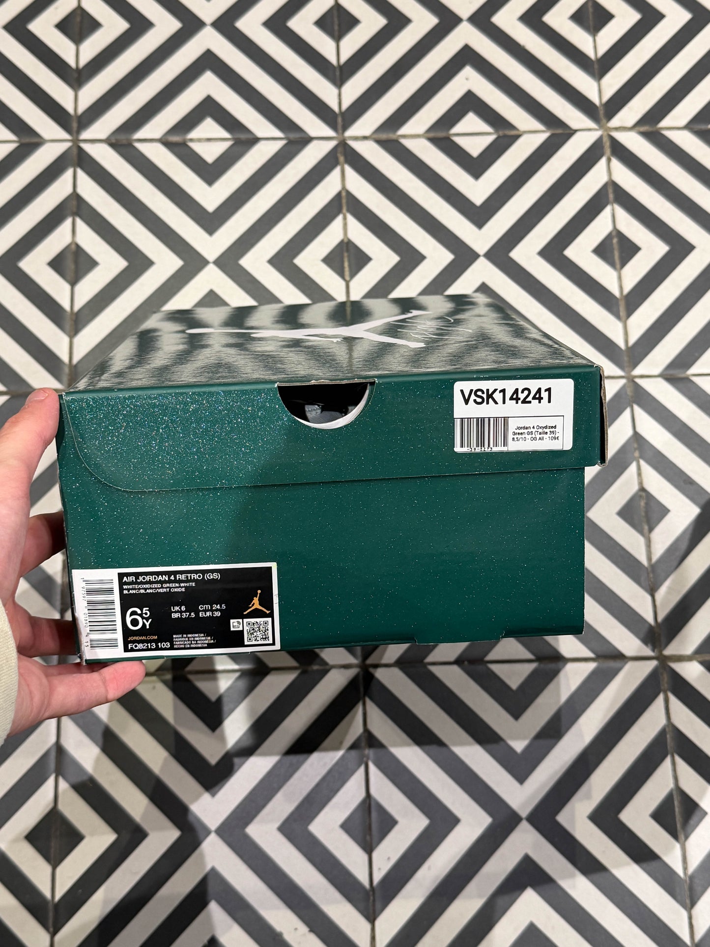 Jordan 4 Oxydized Green GS (Taille 39)