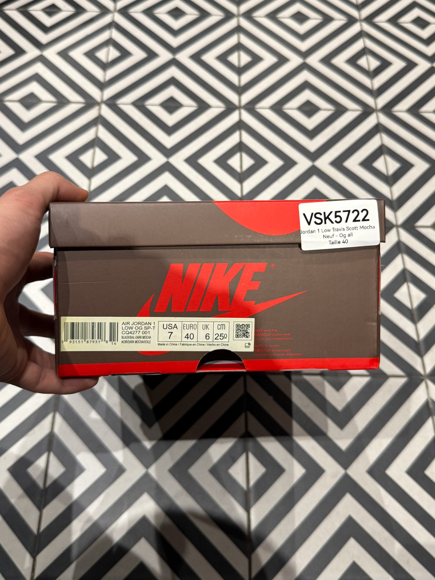 Jordan 1 Low Travis Scott Mocha (Taille 40)
