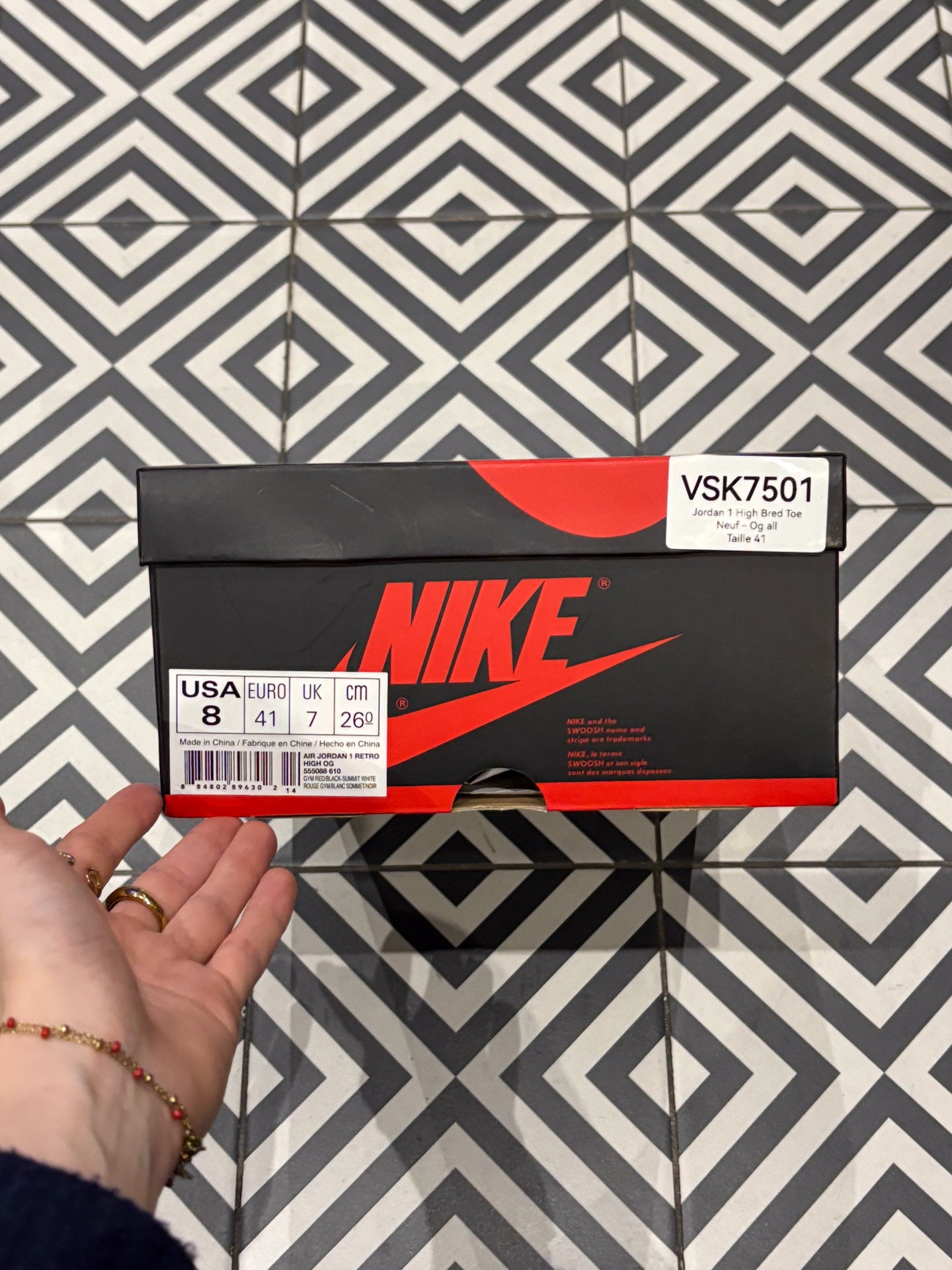Jordan 1 High Bred Toe (Taille 41)
