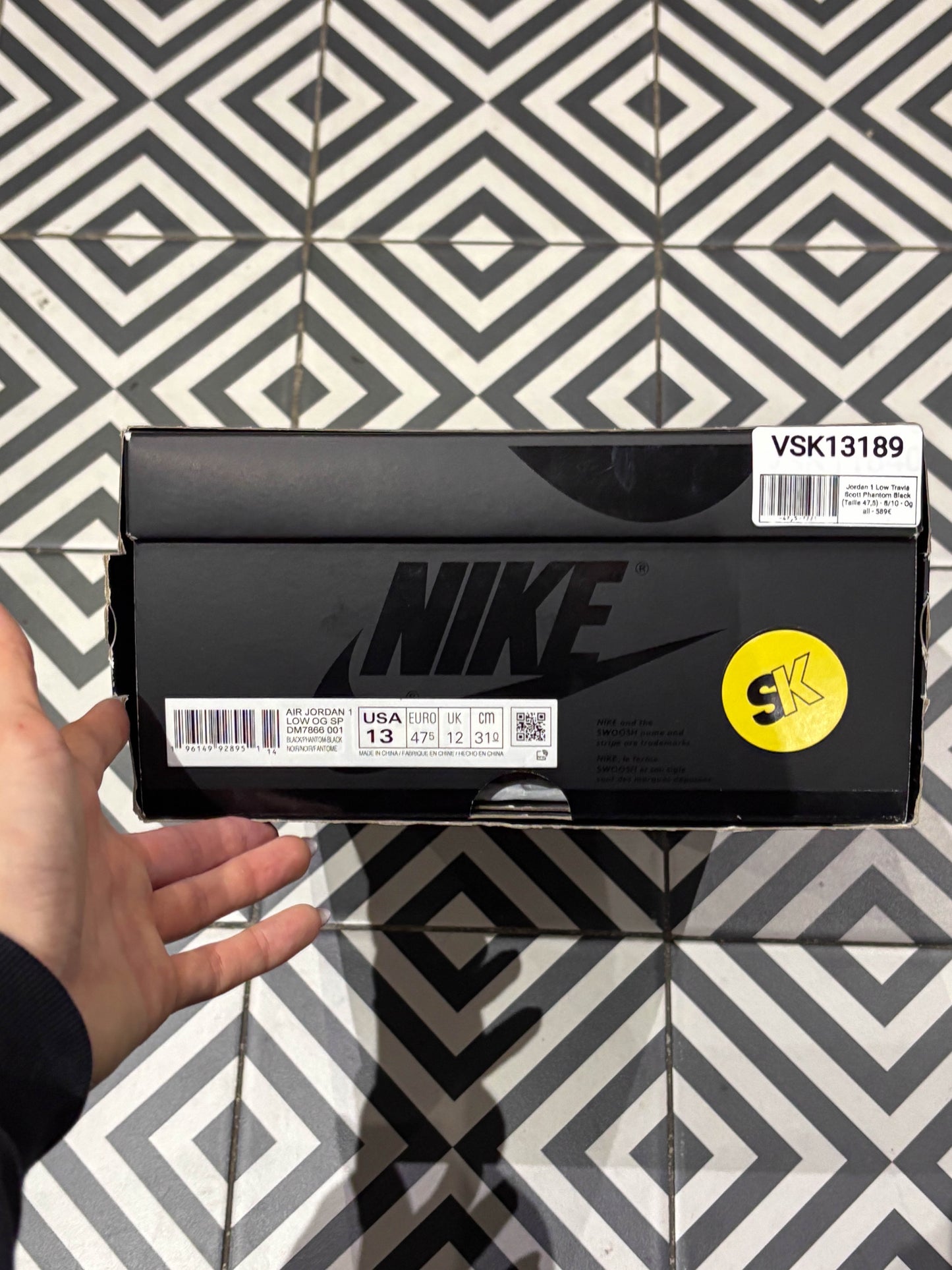 Jordan 1 Low Travis Scott Phantom Black (Taille 47,5)