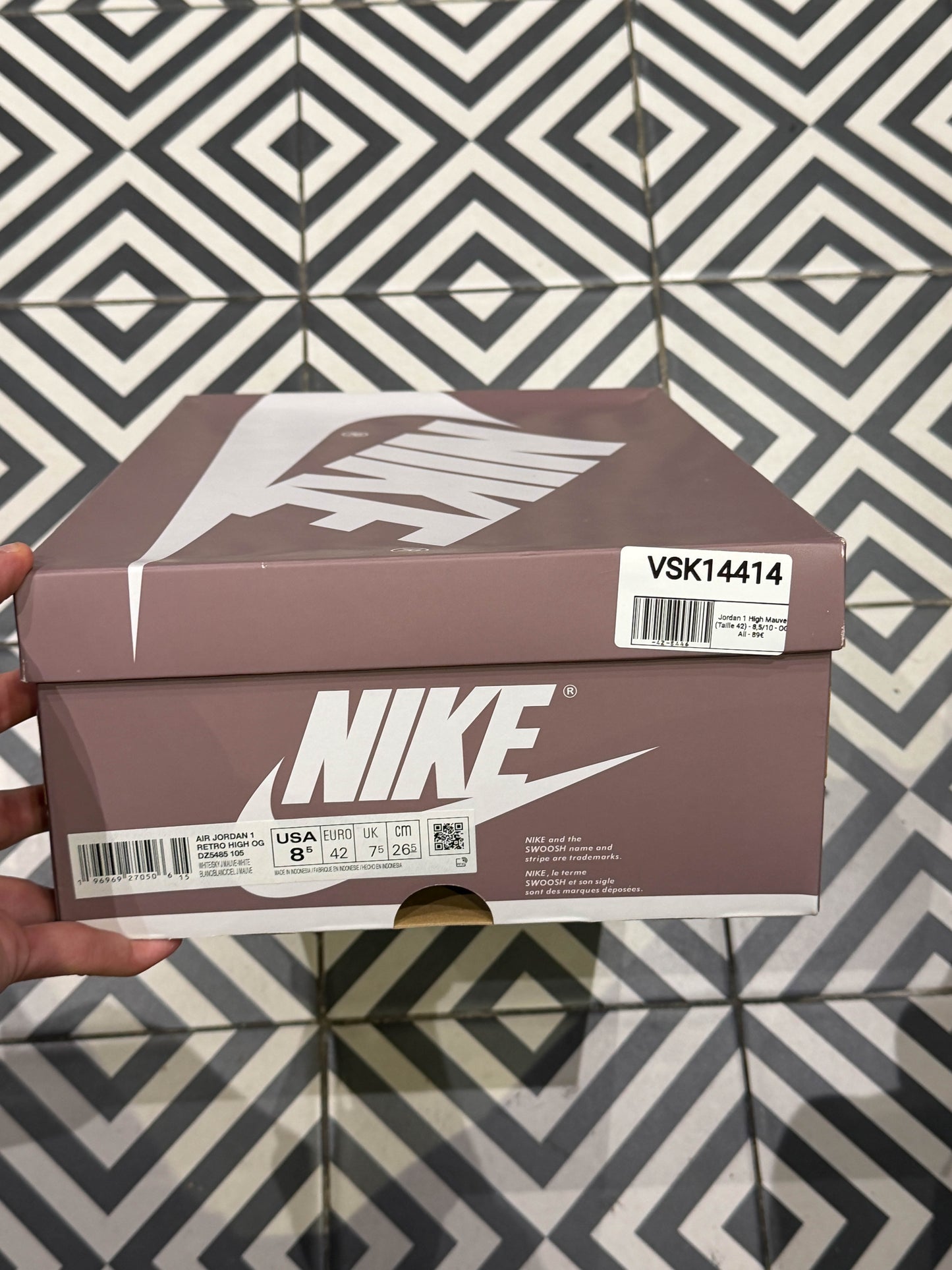 Jordan 1 High Mauve (Taille 42)