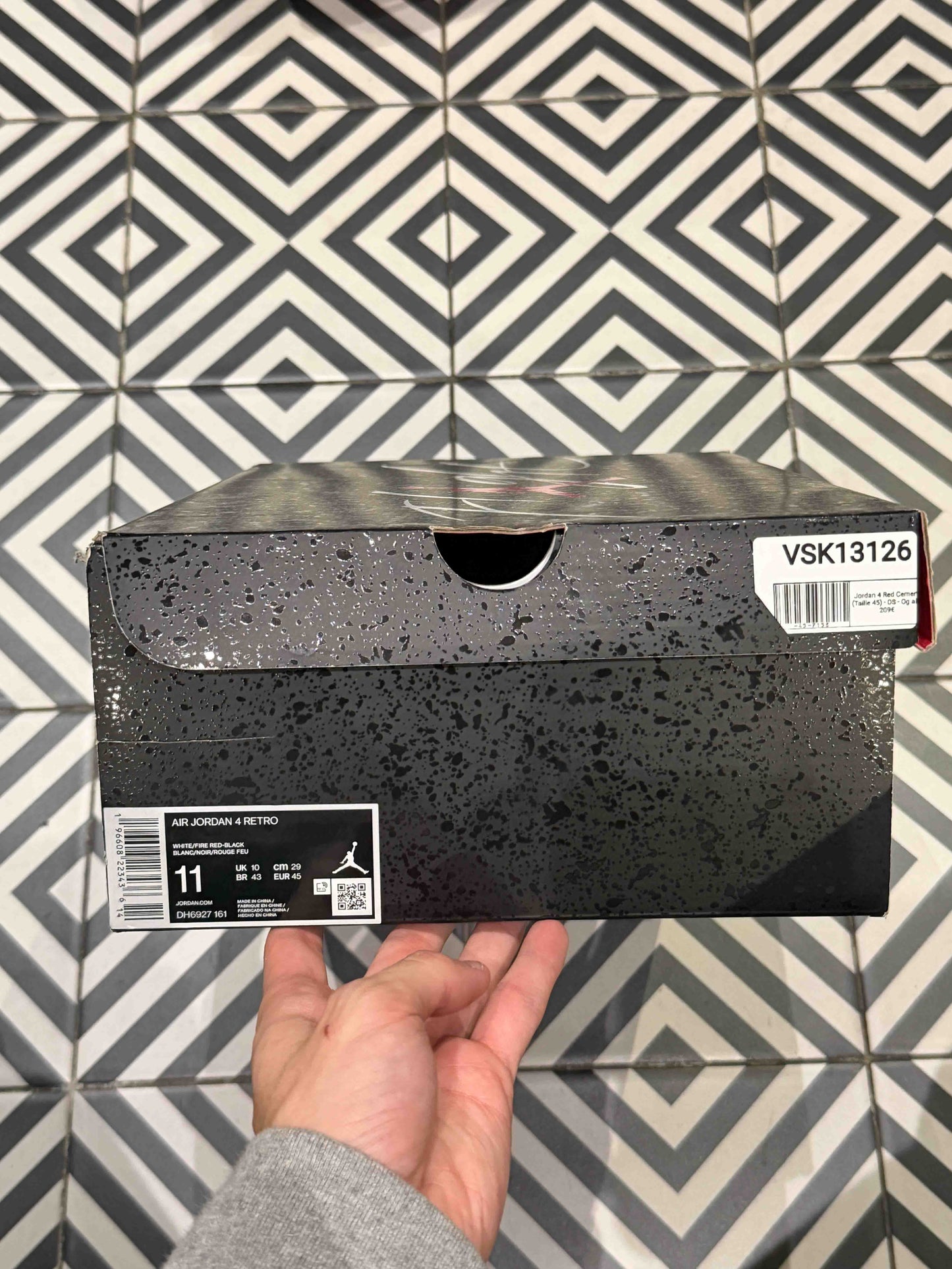 Jordan 4 Red Cement (Taille 45)