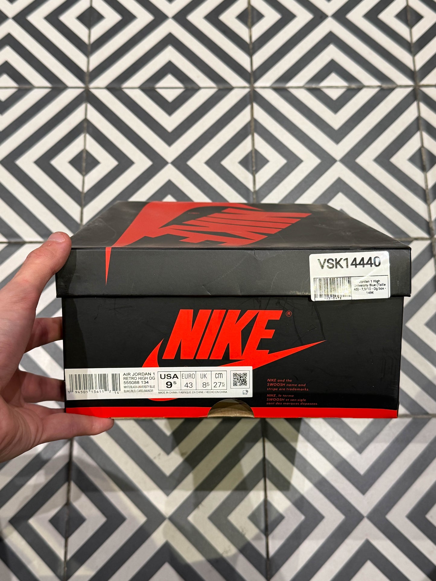 Jordan 1 High University Blue (Taille 43)