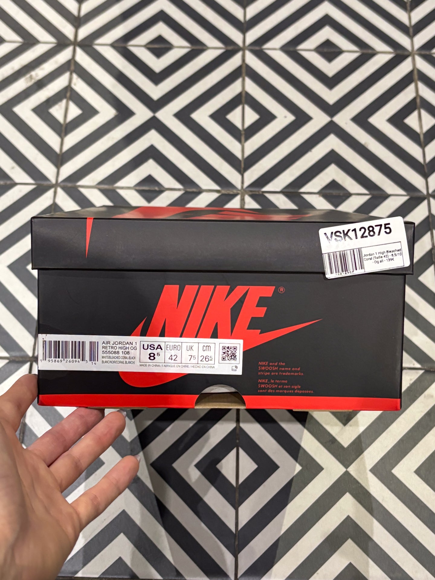 Jordan 1 High Bleached Coral (Taille 42)