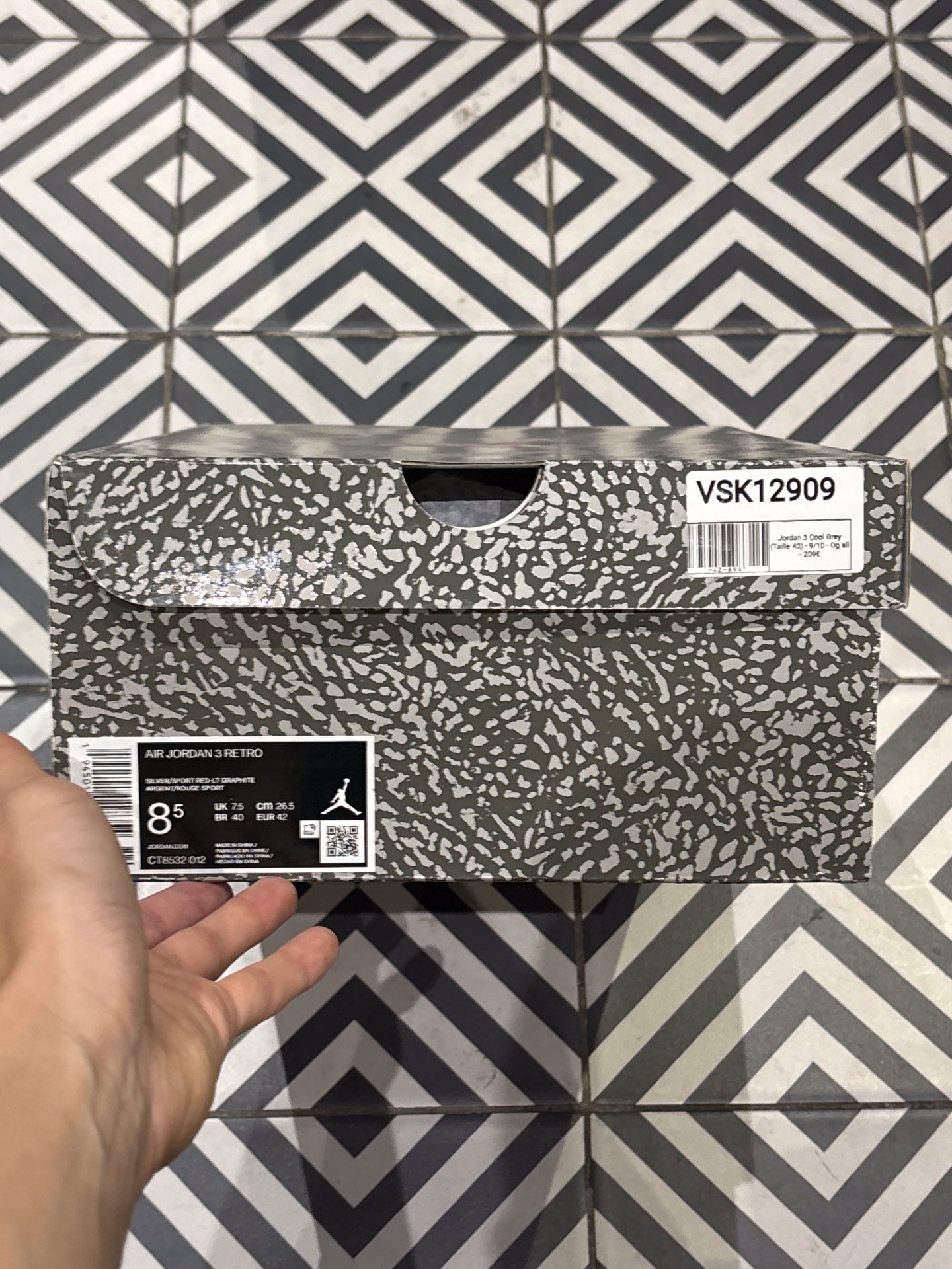 Jordan 3 Cool Grey (Taille 42)