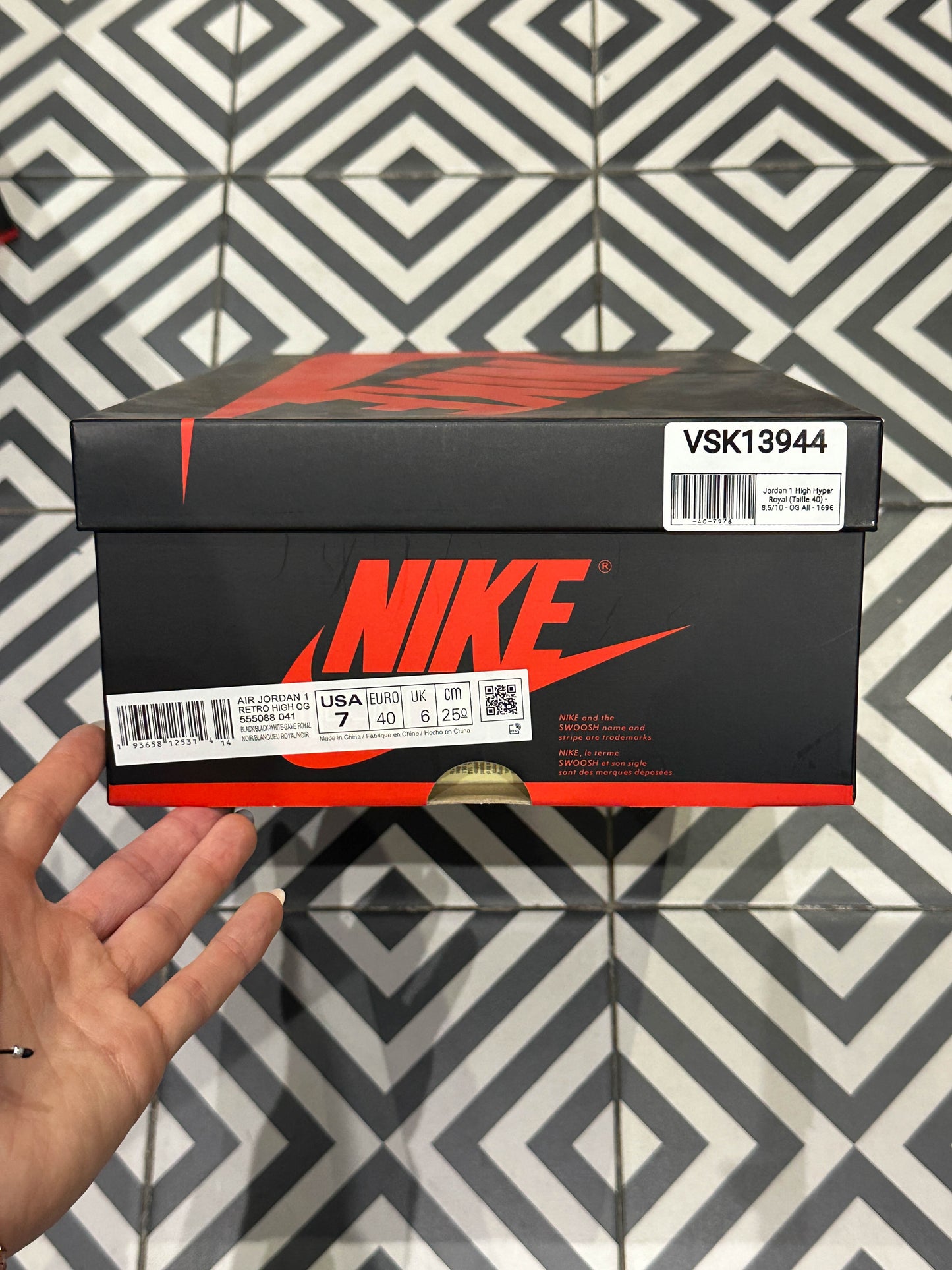 Jordan 1 High Hyper Royal (Taille 40)