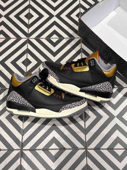 Jordan 3 Black Cement Gold (Taille 37,5)