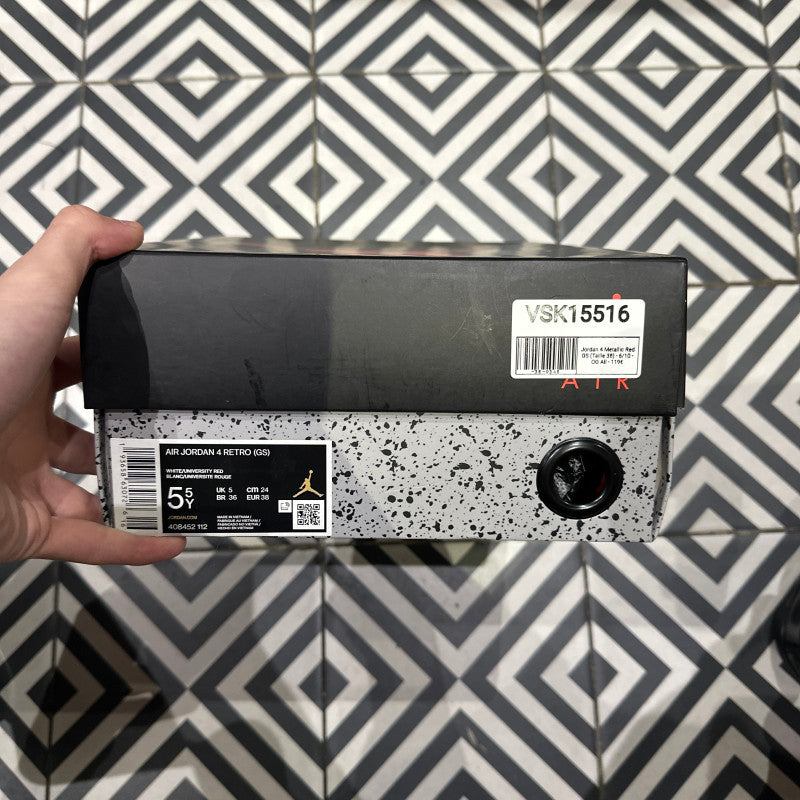 Jordan 4 Metallic Red GS (Taille 38)