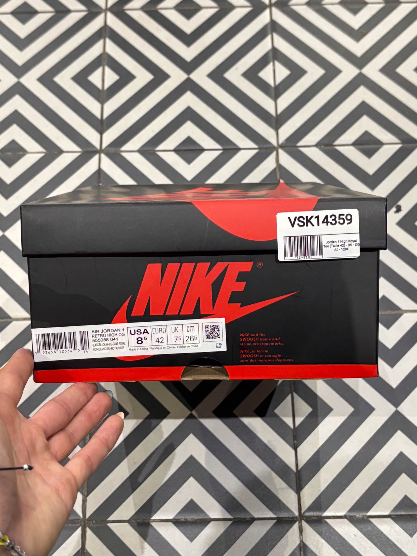 Jordan 1 High Royal Toe (Taille 42)