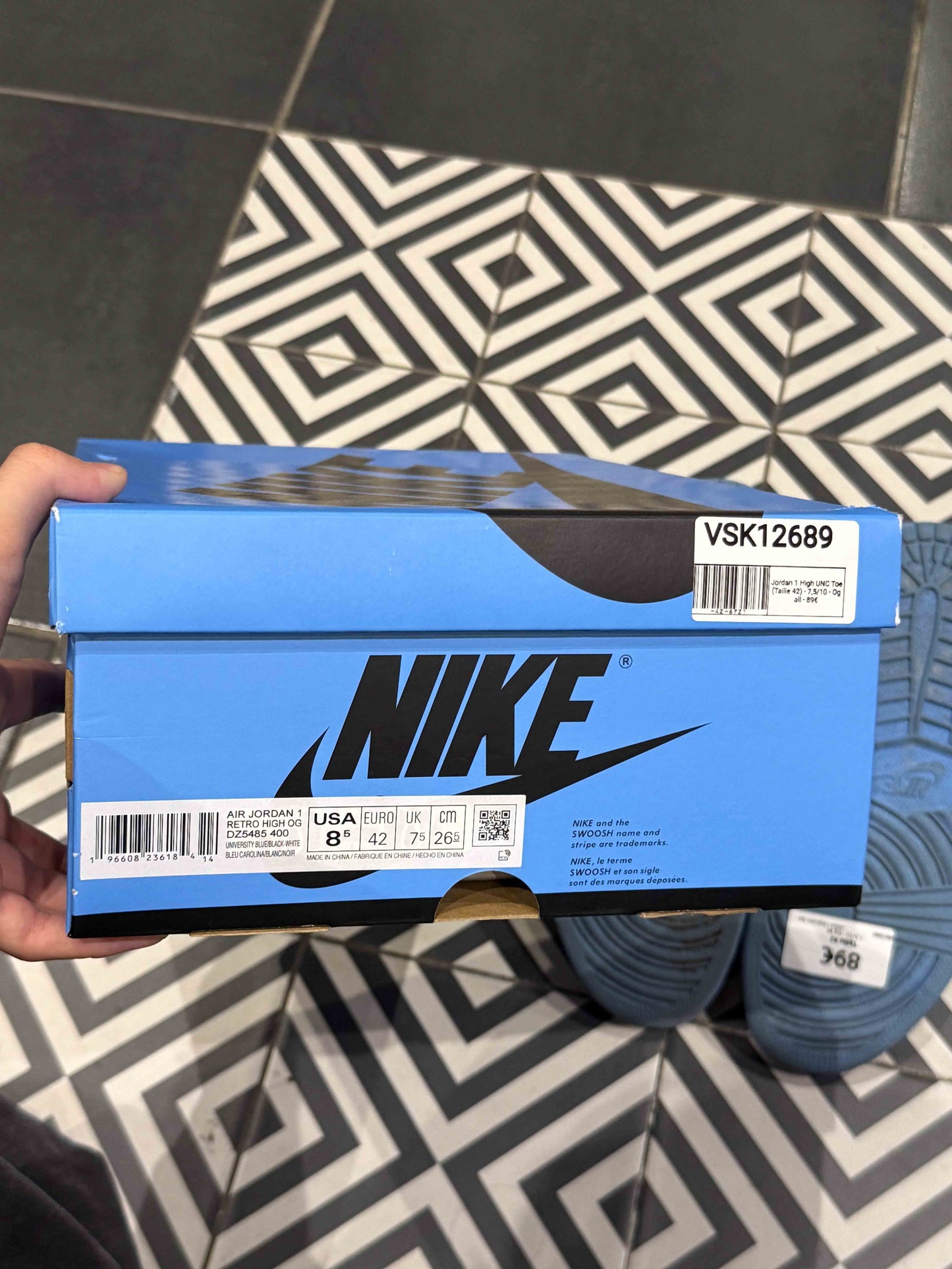 Jordan 1 High UNC Toe (Taille 42)