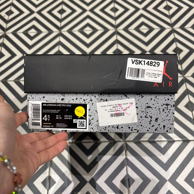 Jordan 4 Military Black GS (Taille 36,5)