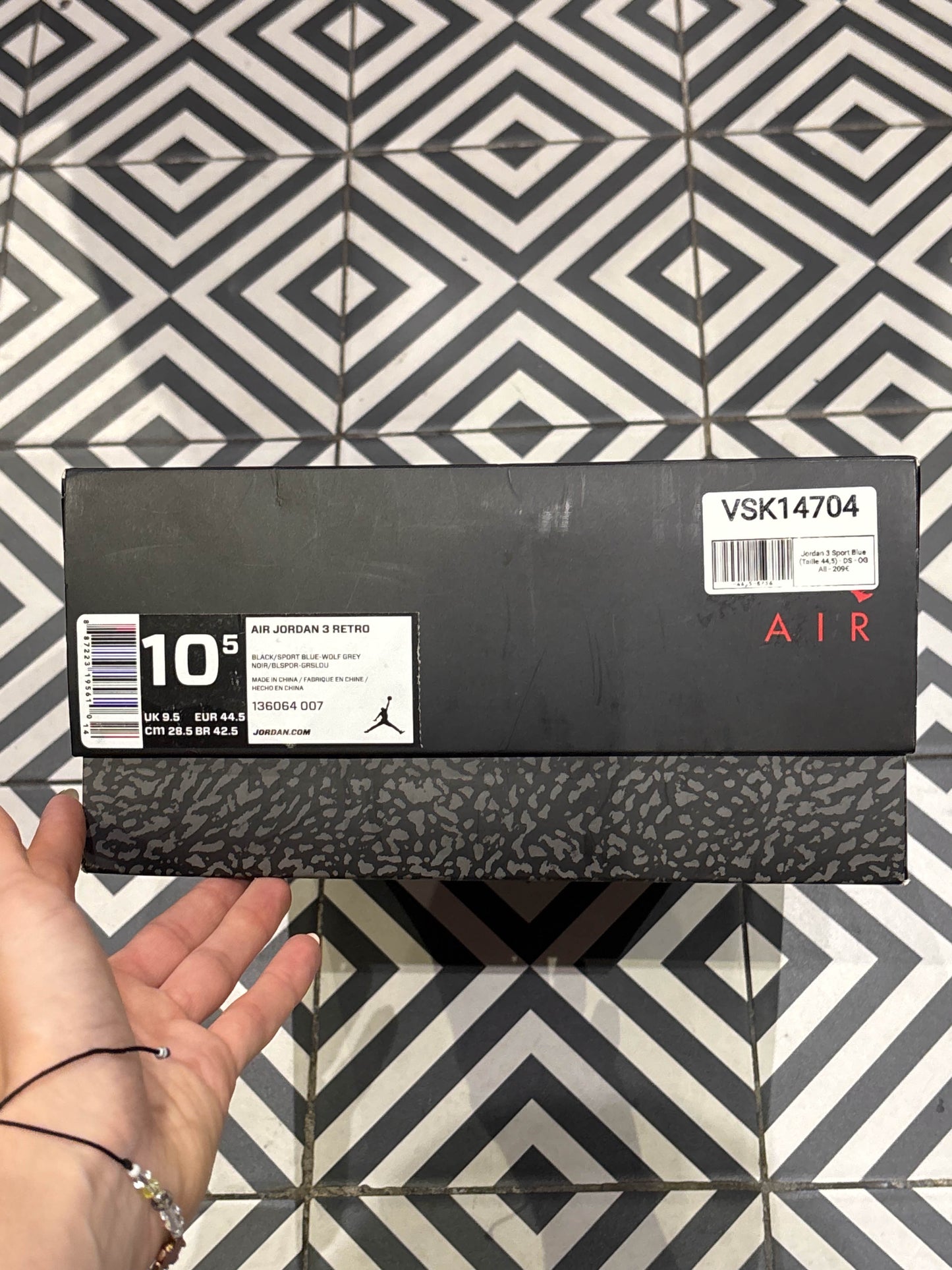 Jordan 3 Sport Blue (Taille 44,5)