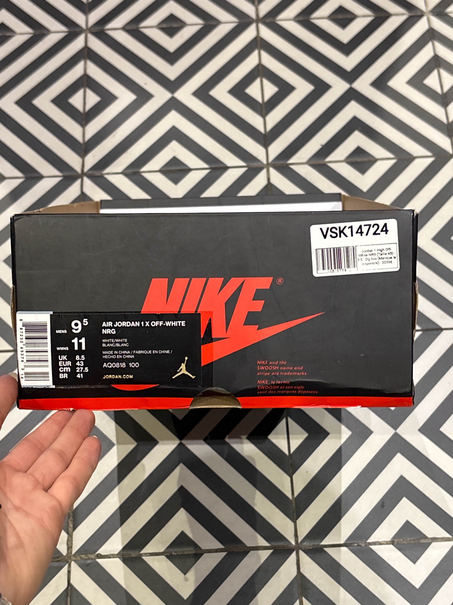 Jordan 1 High Off-White NRG (Taille 43)