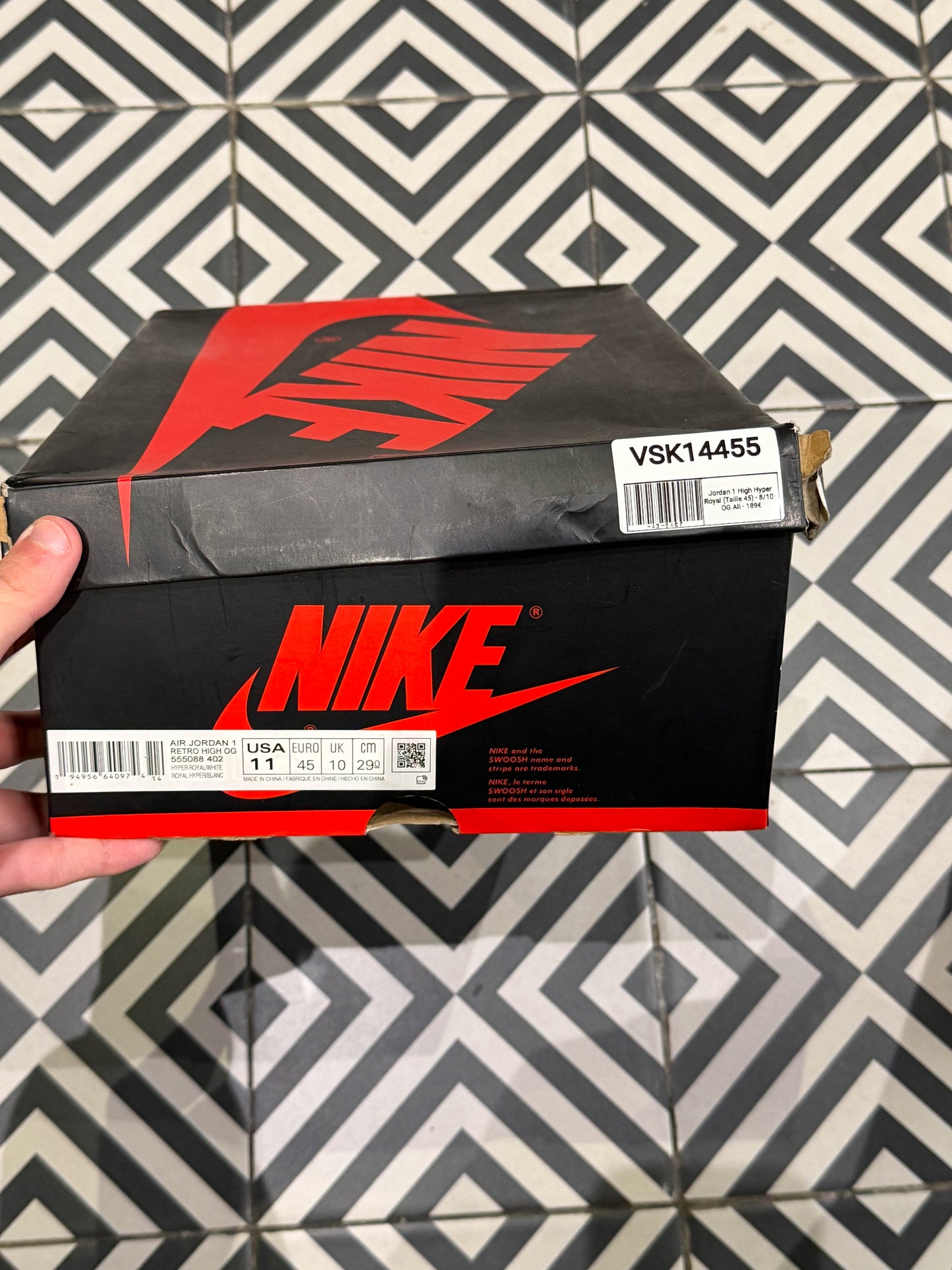 Jordan 1 High Hyper Royal (Taille 45)