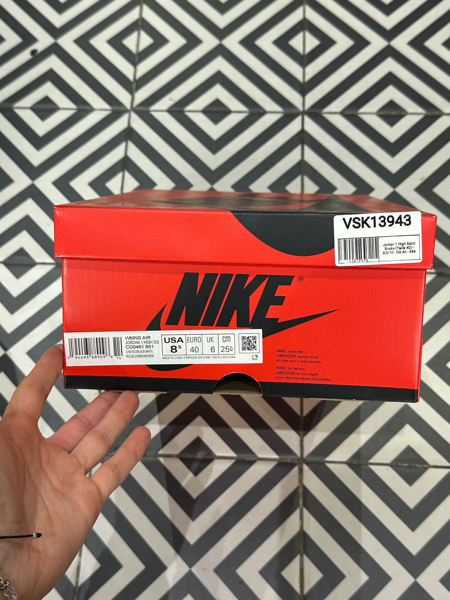 Jordan 1 High Satin Snake (Taille 40)