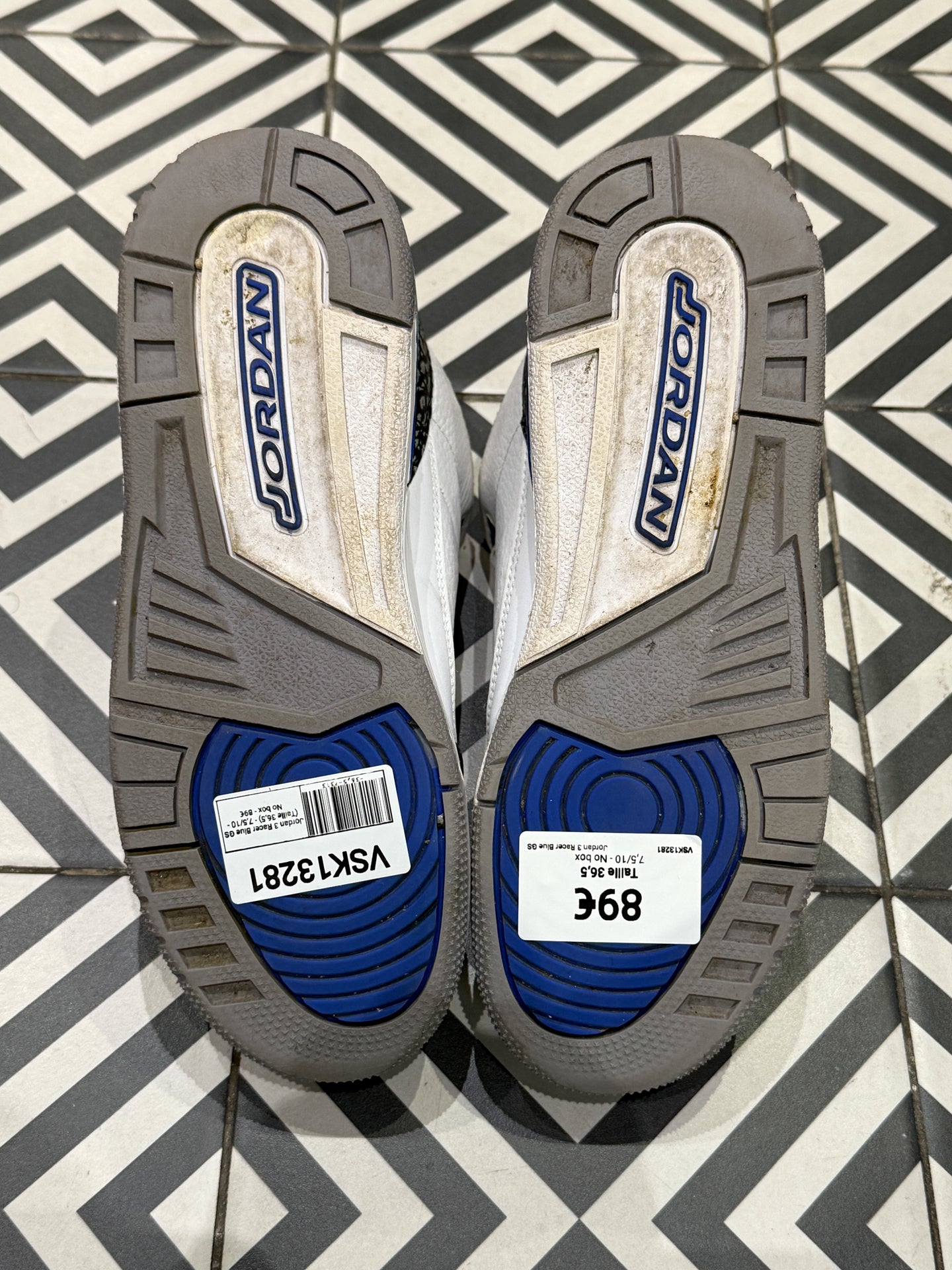 Jordan 3 Racer Blue GS (Taille 36,5)