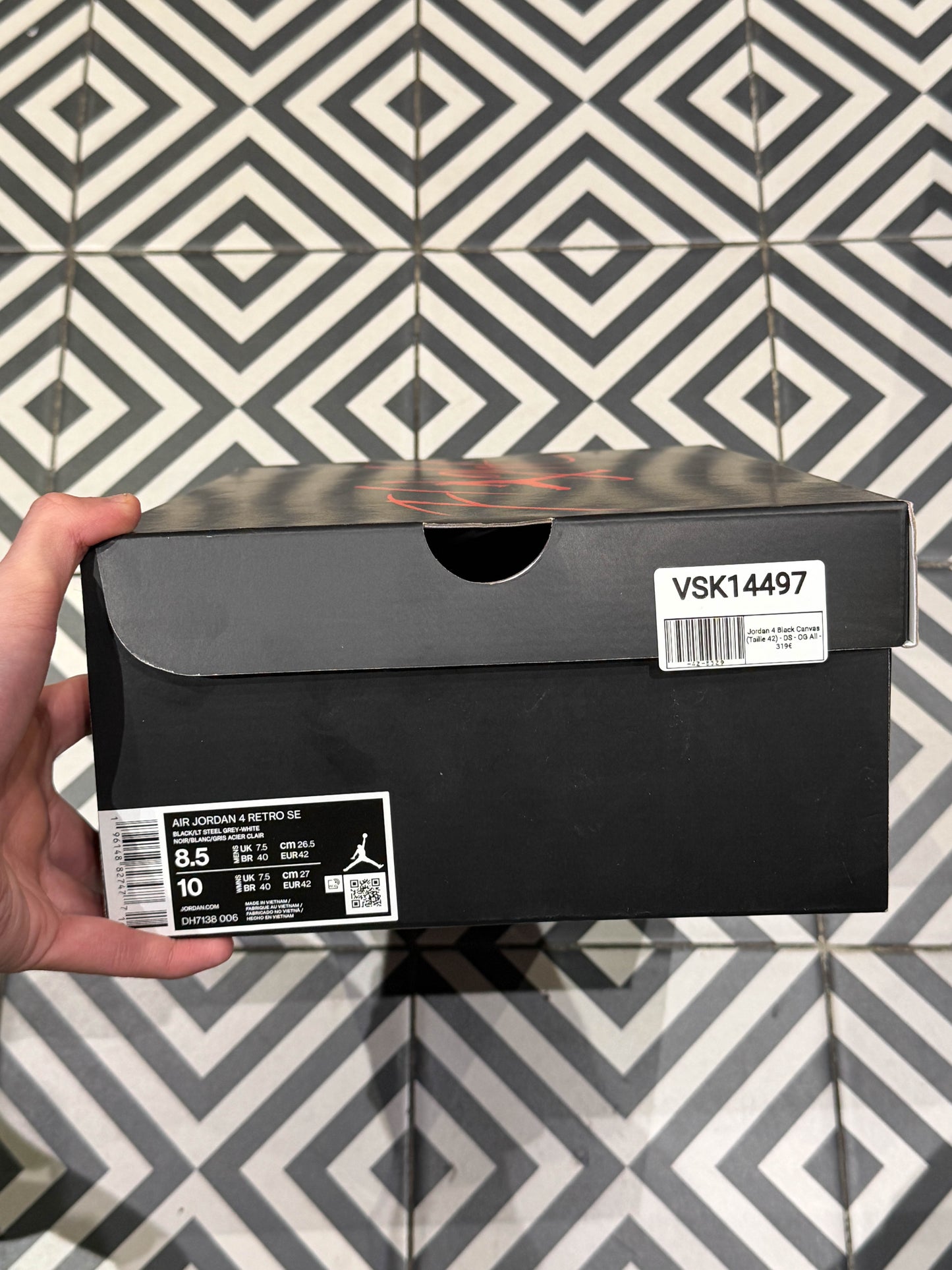 Jordan 4 Black Canvas (Taille 42)