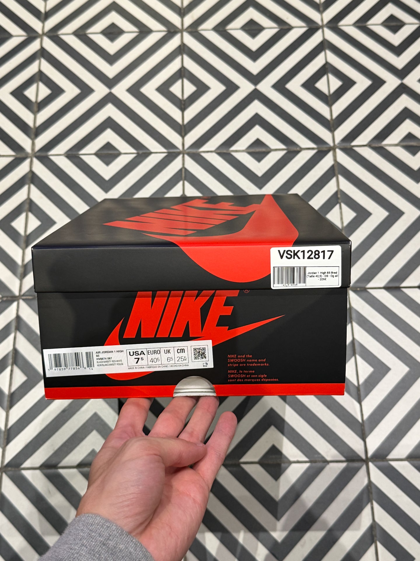 Jordan 1 High 85 Bred (Taille 40,5)