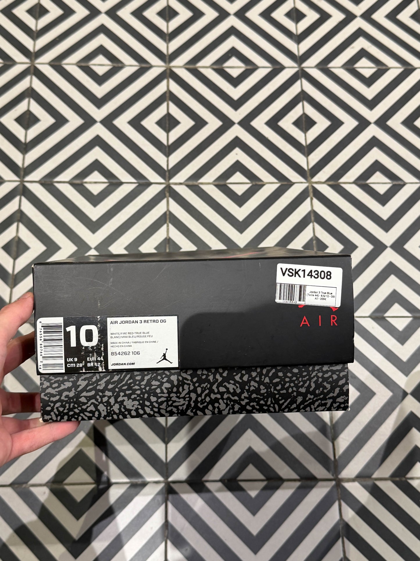 Jordan 3 True Blue (Taille 44)