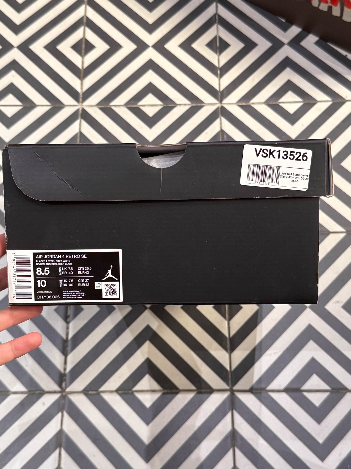 Jordan 4 Black Canvas (Taille 42)