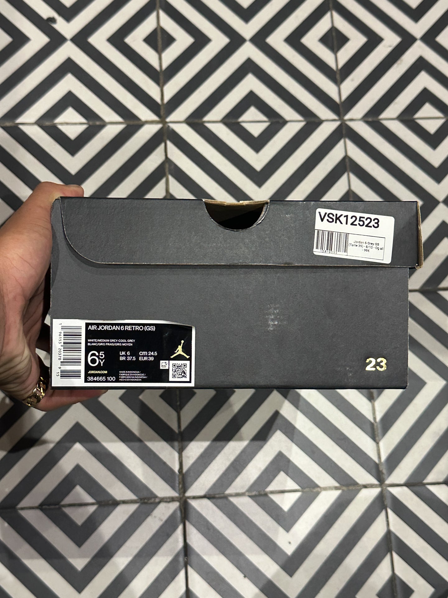 Jordan 6 Grey GS (Taille 39)