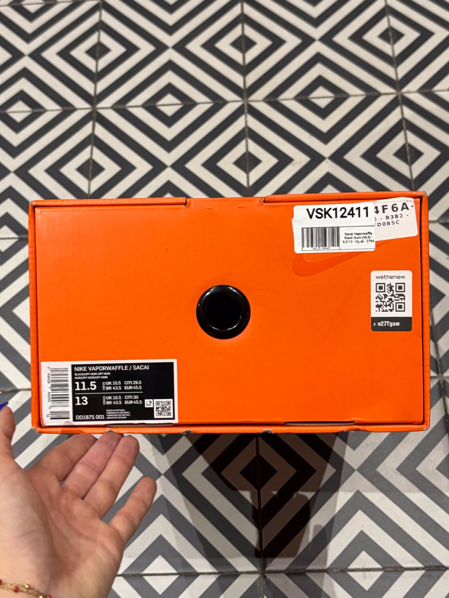 Sacai Vaporwaffle Black Gum (45,5)