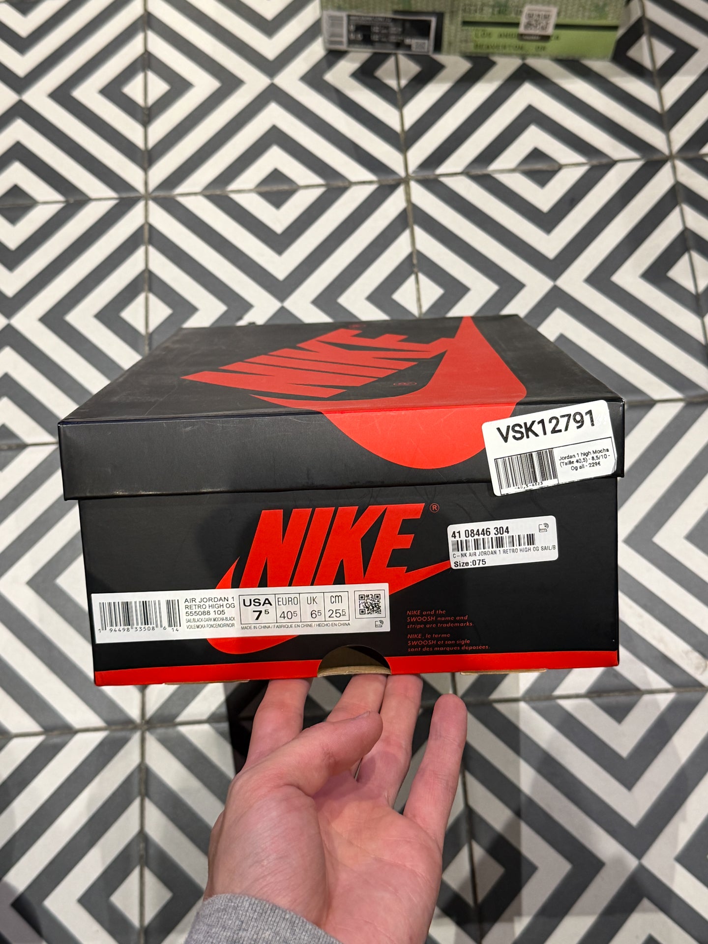Jordan 1 high Mocha (Taille 40,5)