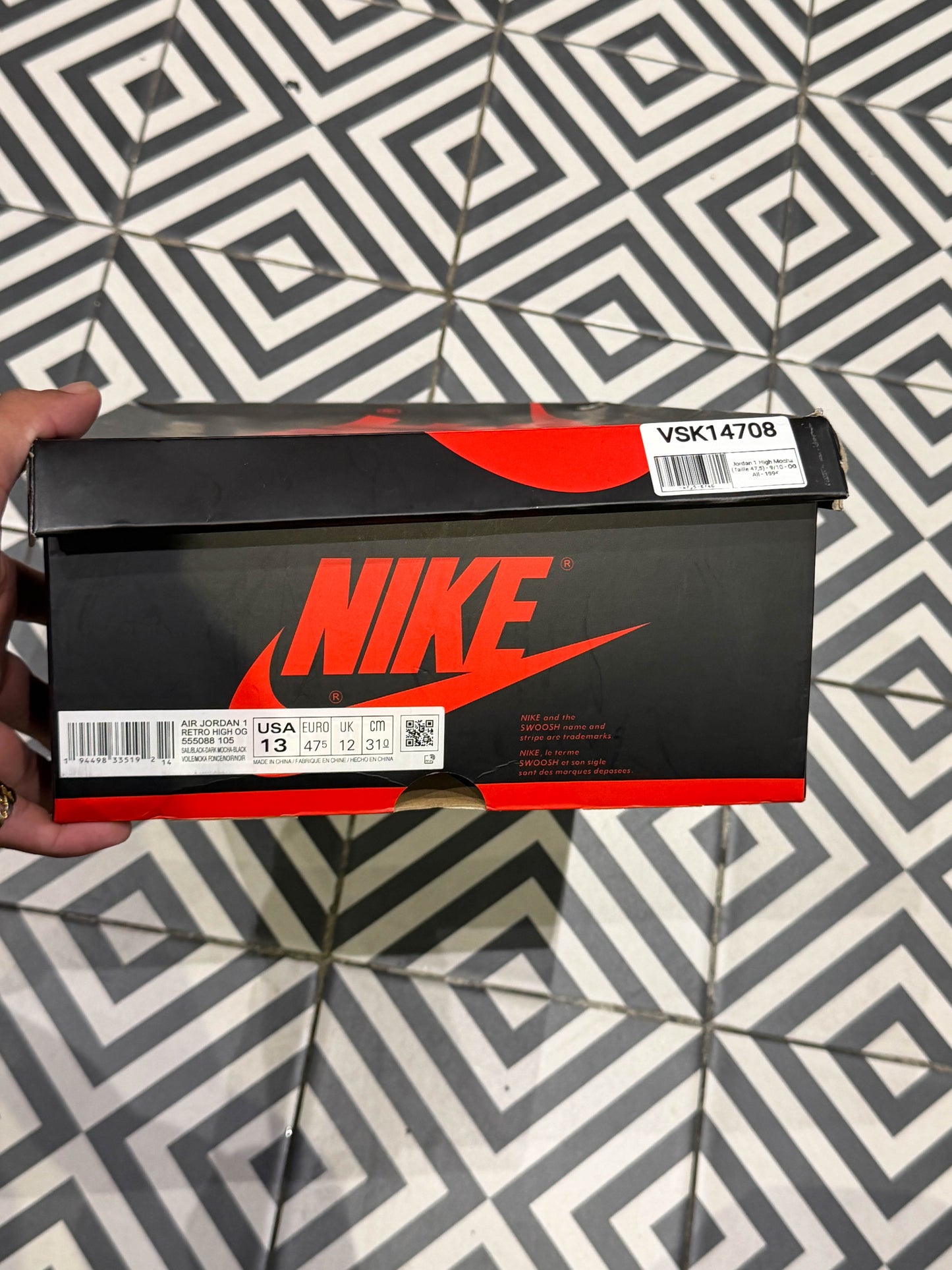 Jordan 1 High Mocha (Taille 47,5)