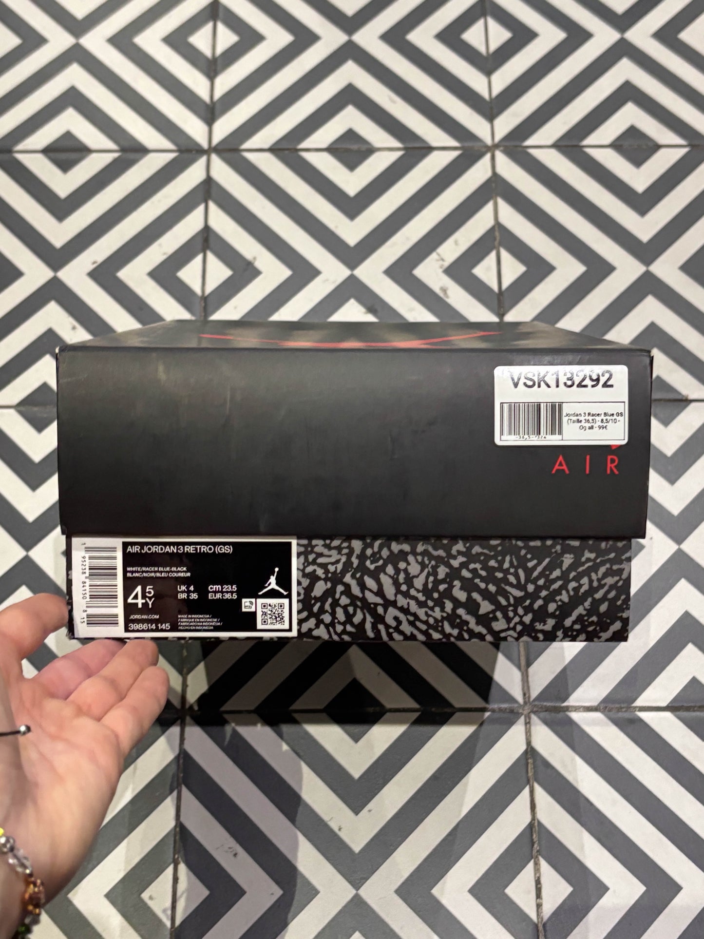 Jordan 3 Racer Blue GS (Taille 36,5)