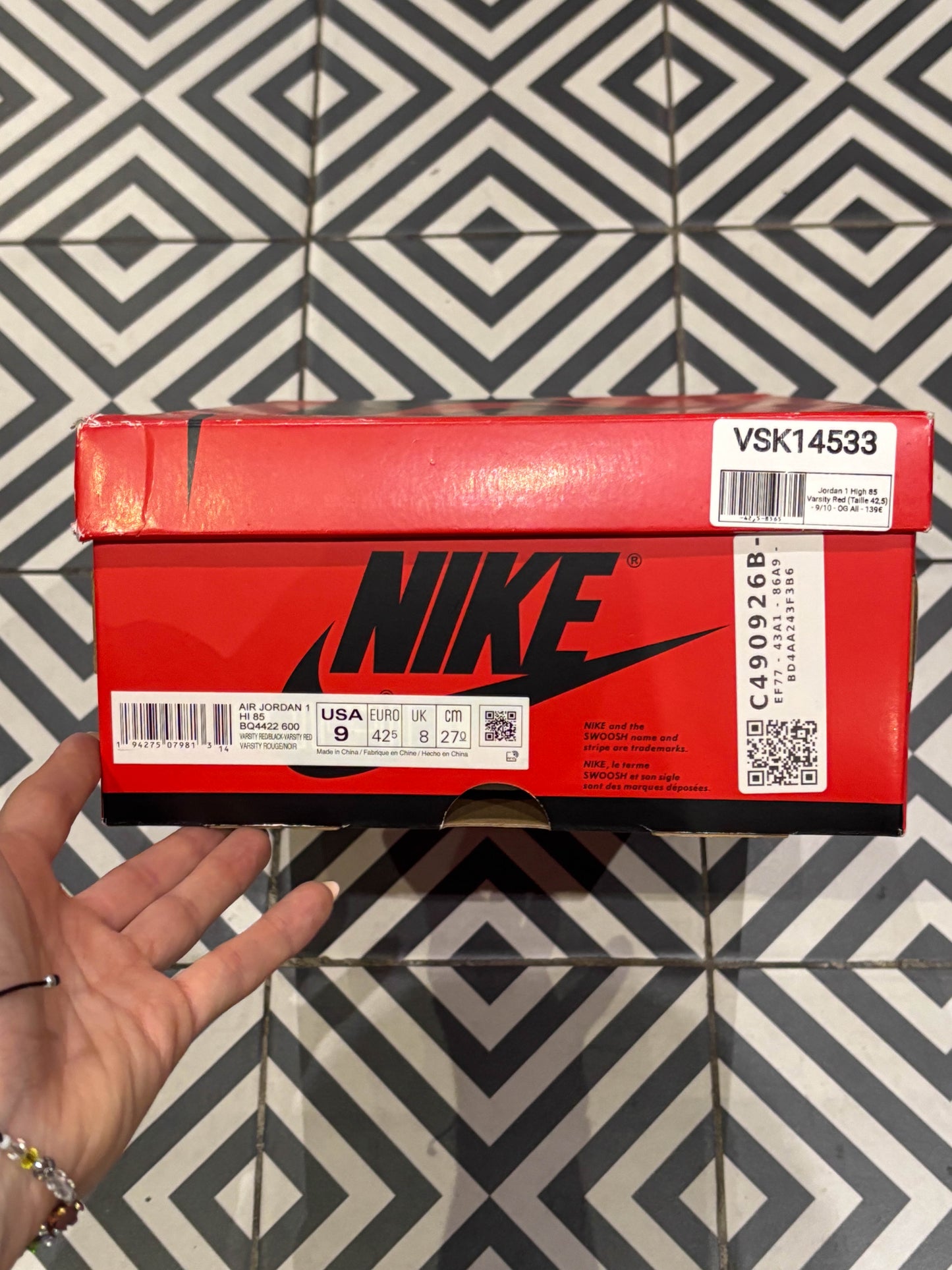 Jordan 1 High 85 Varsity Red (Taille 42,5)