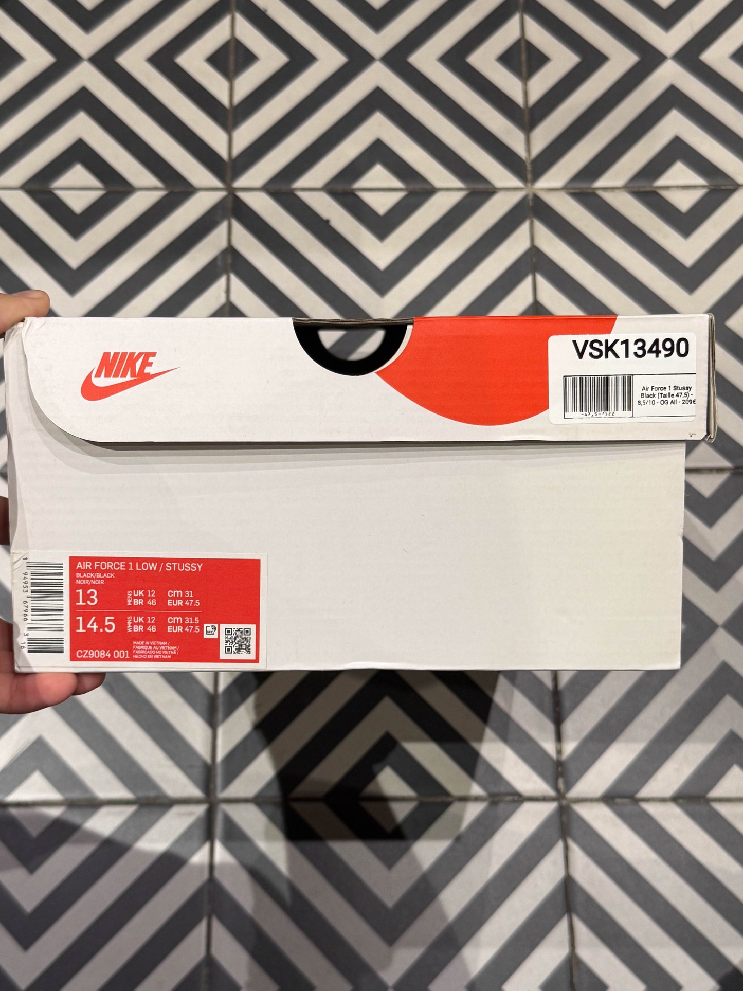 Air Force 1 Stussy Black (Taille 47,5)