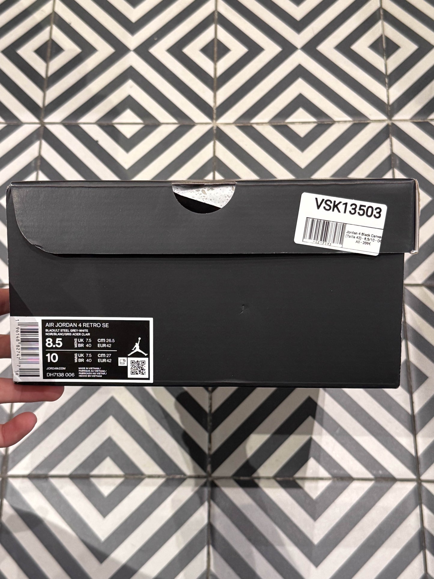 Jordan 4 Black Canvas (Taille 42)