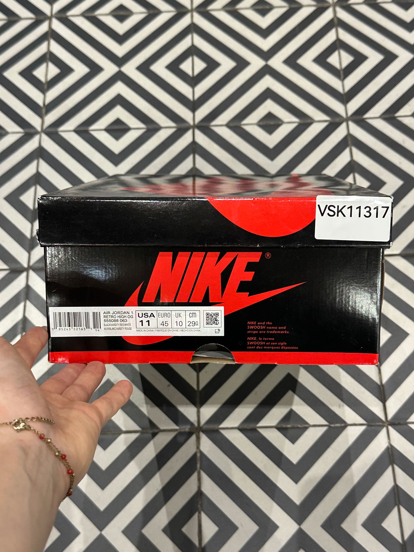 Jordan 1 High Patent Bred (Taille 45)
