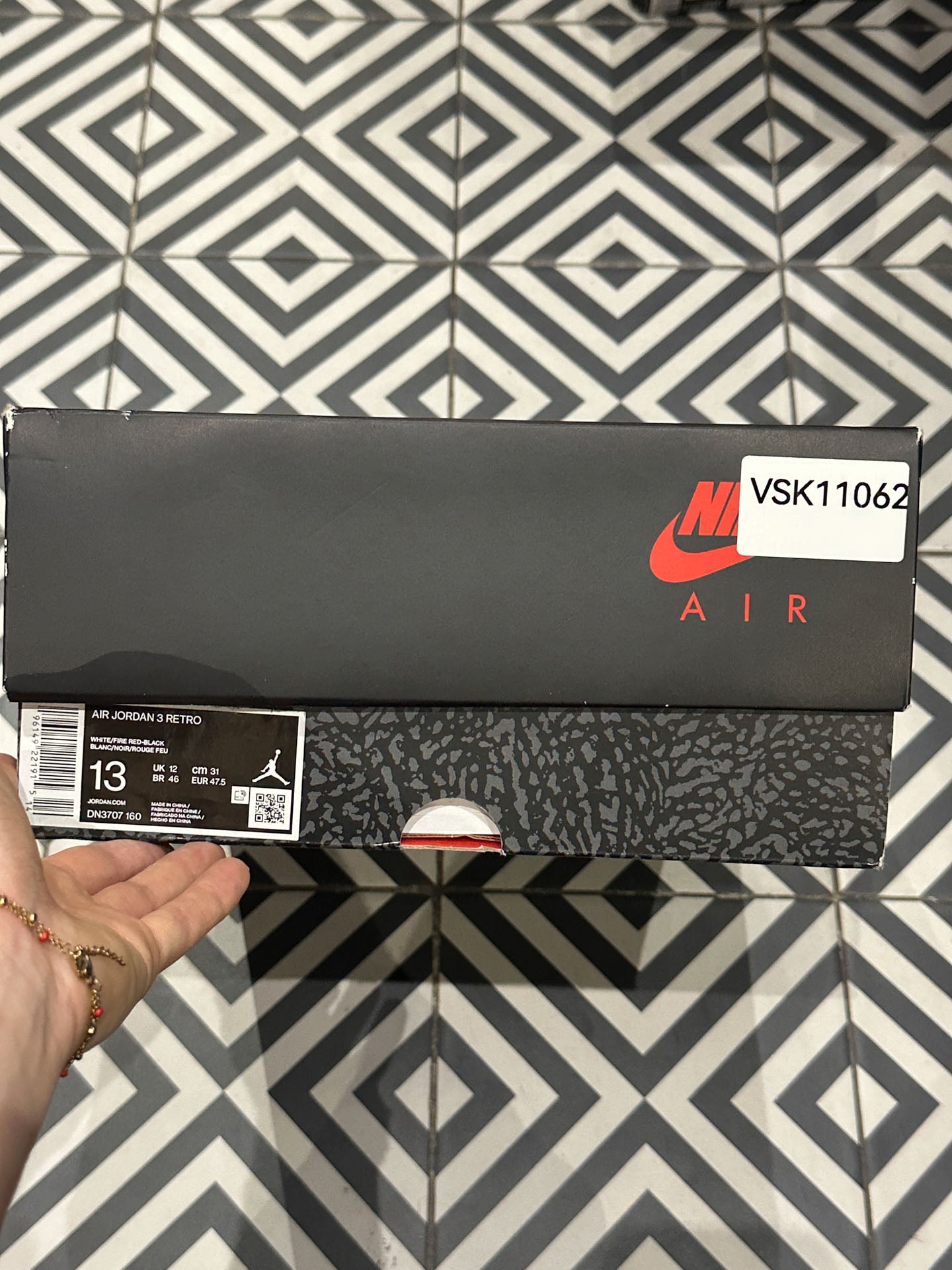 Jordan 3 Fire Red (Taille 47,5)
