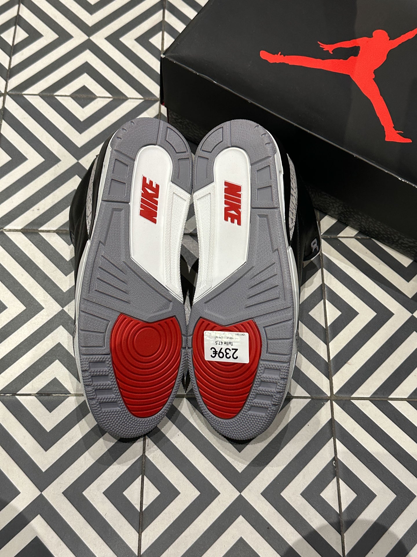 Jordan 3 Black Cement (Taille 47,5)