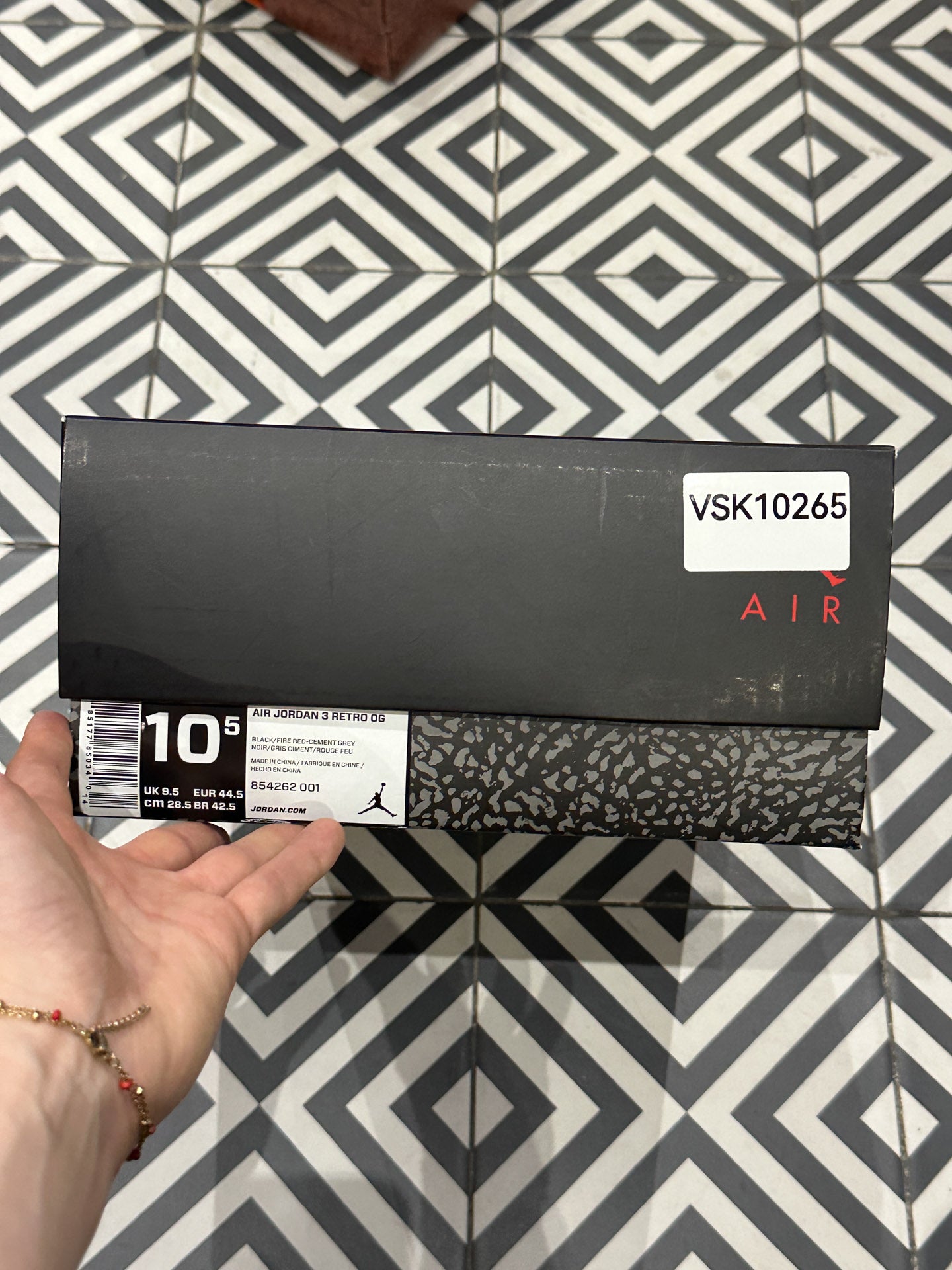 Jordan 3 Black Cement (Taille 44,5)